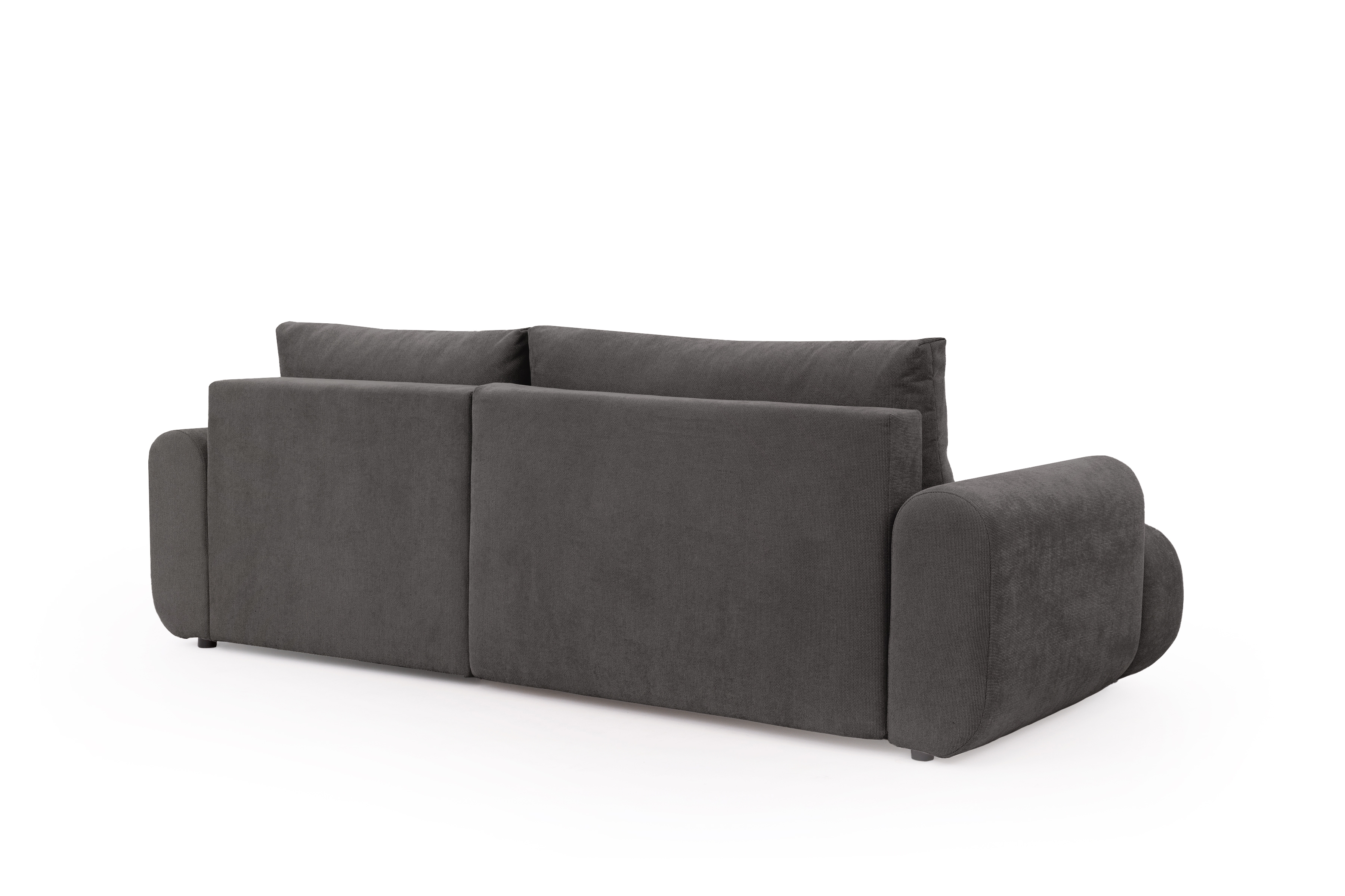 Rozkládací rohová sedací souprava Lutario Mini pravá - tmavě šedá Venice 2021 Rohová sedací souprava Lutario Mini rozkládací pravá - ciemnoszara plecionka hydrofobowa Venice 2021