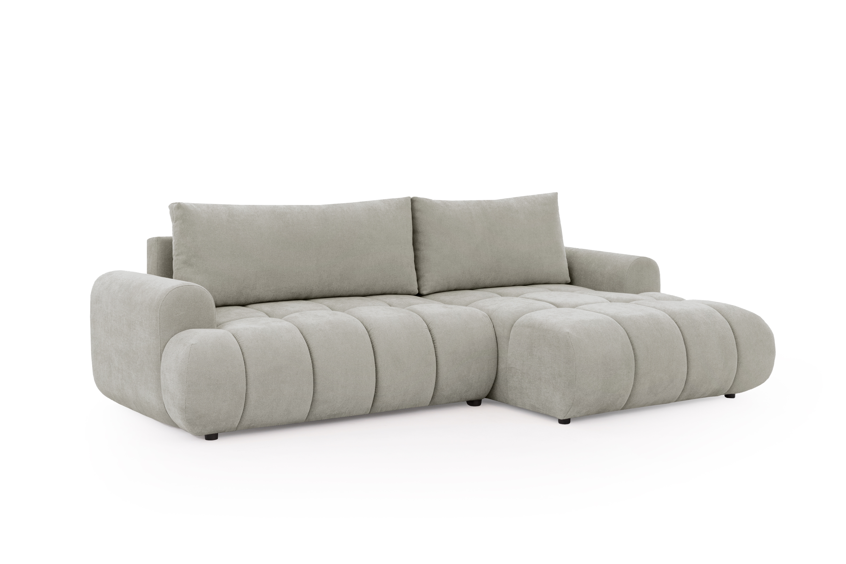 Rohová sedačka Lutario Mini s rozkladem pravá - šedá látka Nazar 225.03 Rohová sedací souprava Lutario Mini rozkládací pravá - šedá potahová látka Nazar 225.03