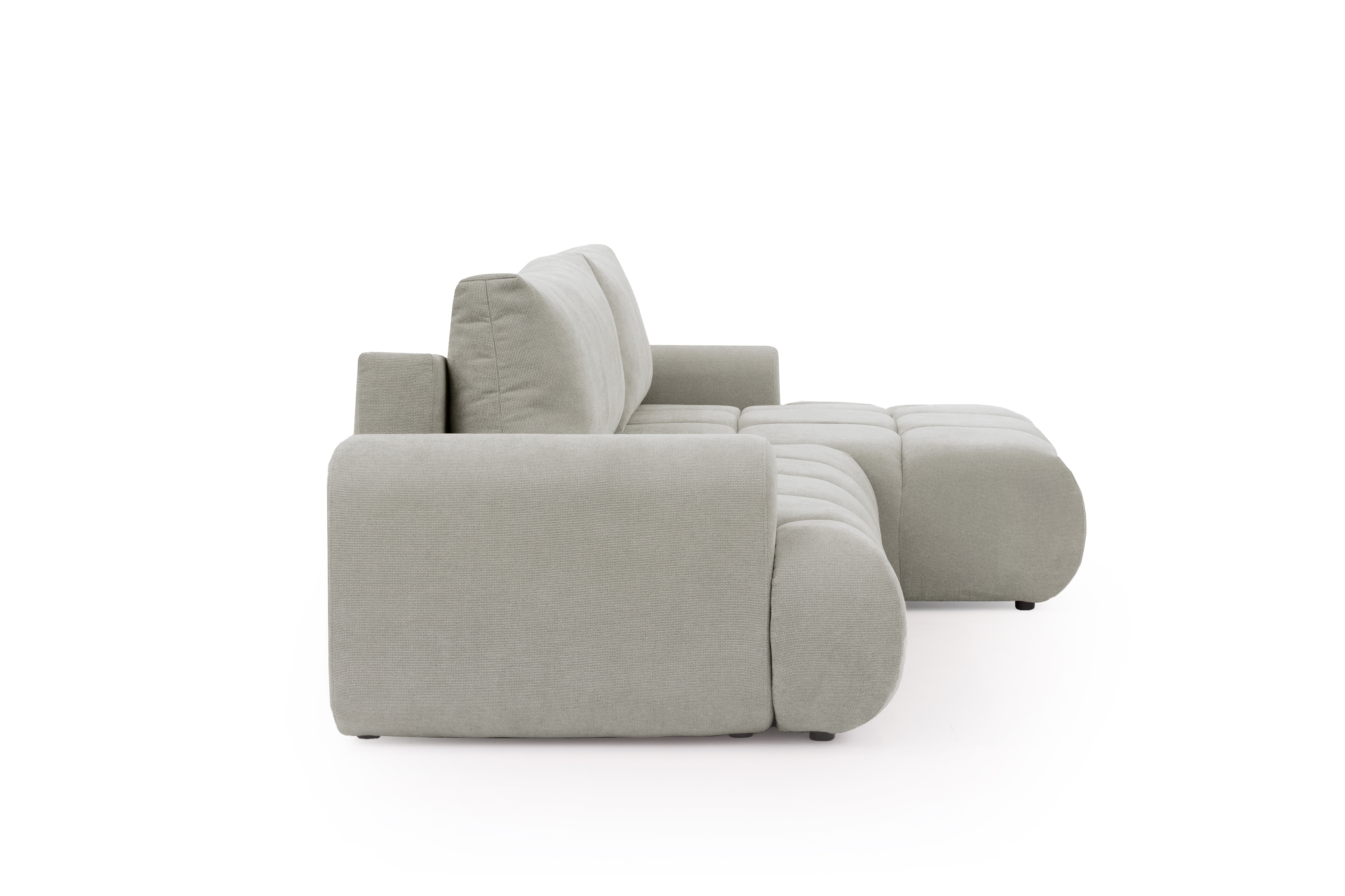 Rohová sedačka Lutario Mini s rozkladem pravá - šedá látka Nazar 225.03 Rohová sedací souprava Lutario Mini rozkládací pravá - šedá potahová látka Nazar 225.03