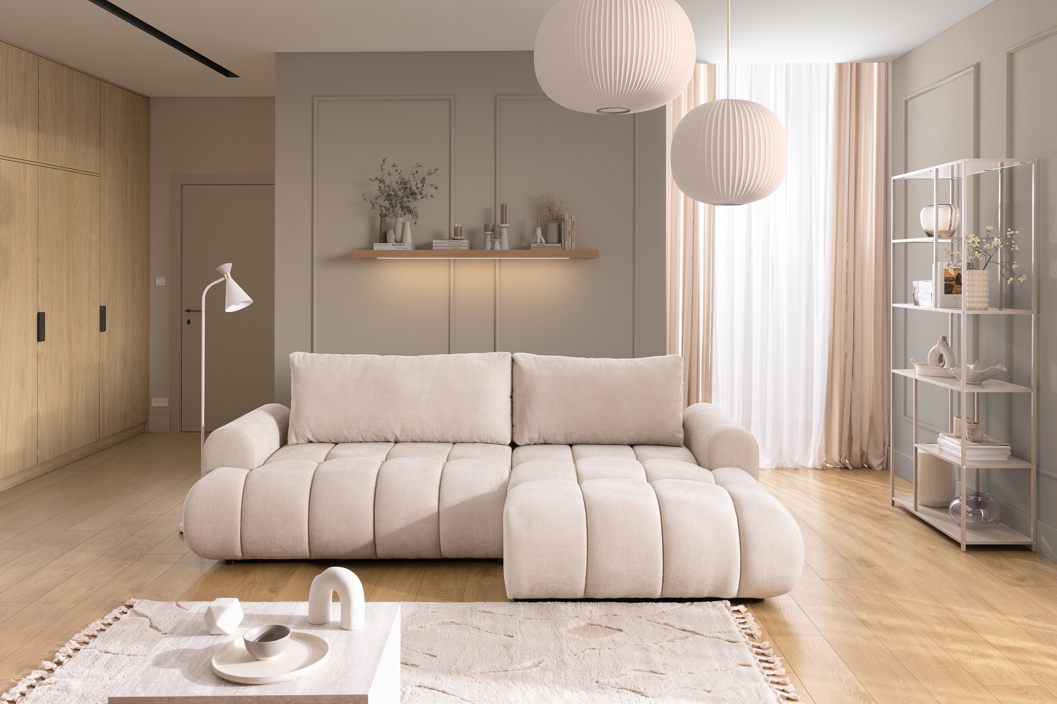 Rozkládací rohová sedací souprava Lutario Mini Rohová sedací souprava Lutario Mini rozkládací