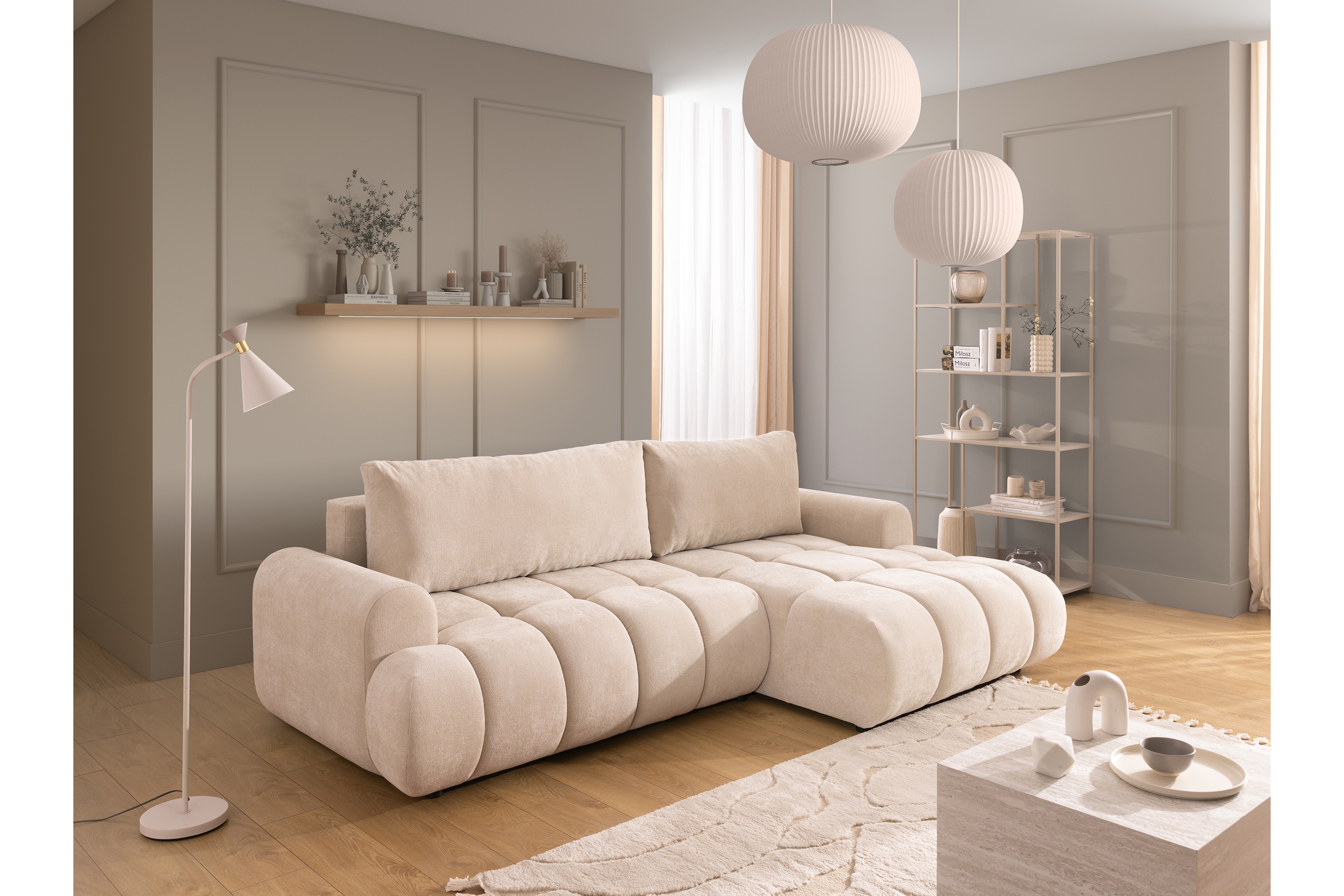 Rozkládací rohová sedací souprava Lutario Mini Rohová sedací souprava Lutario Mini rozkládací