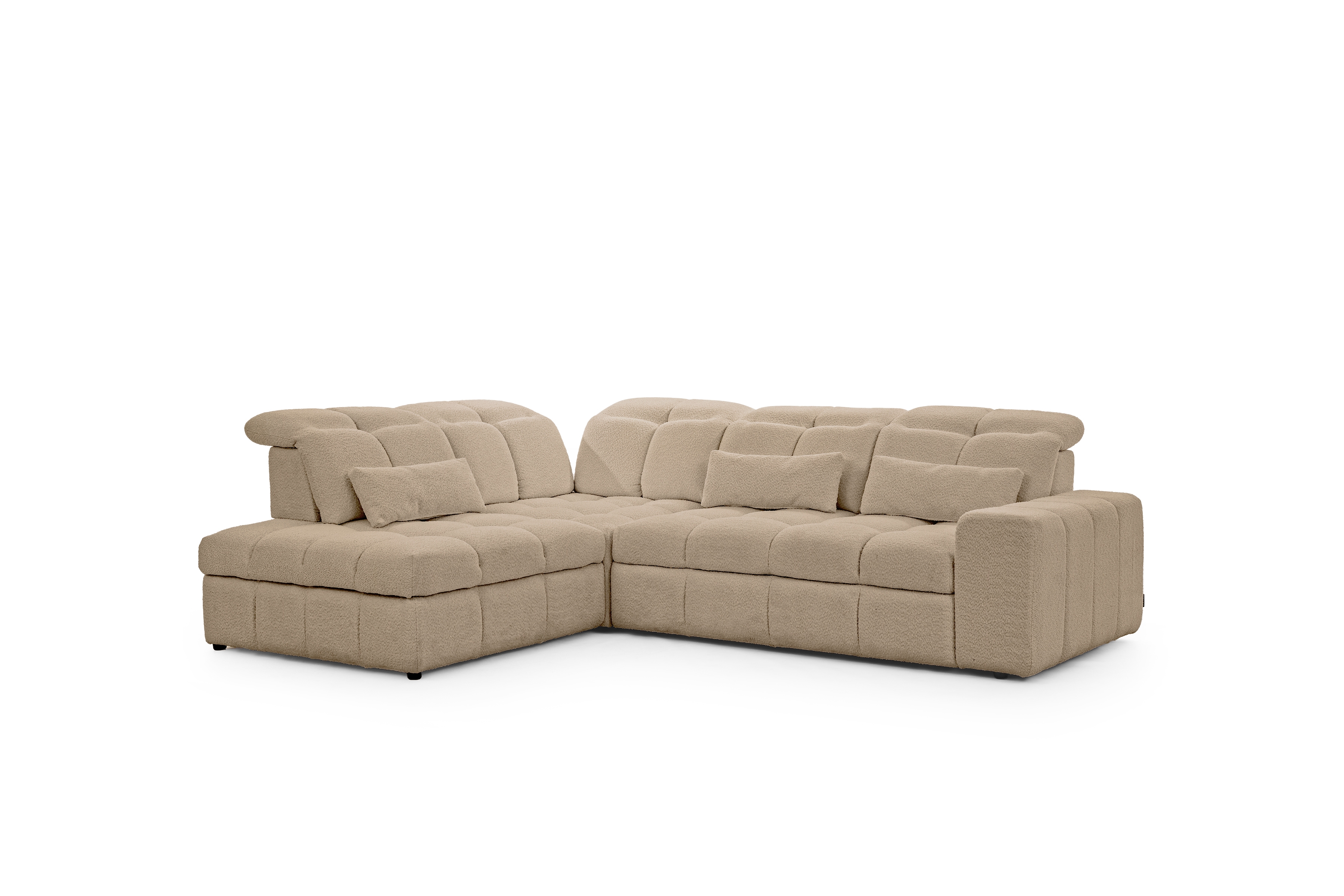 Rohová sedacia súprava Magnelio L ľavá elektrická s funkciou spania - béžová látka bouclé Catch Me 05 - Výpredaj z expozície Rohová sedacia súprava Magnelio L elektryczny s funkciou spánku Ľavá strana - Béžová boucle Catch Me 05