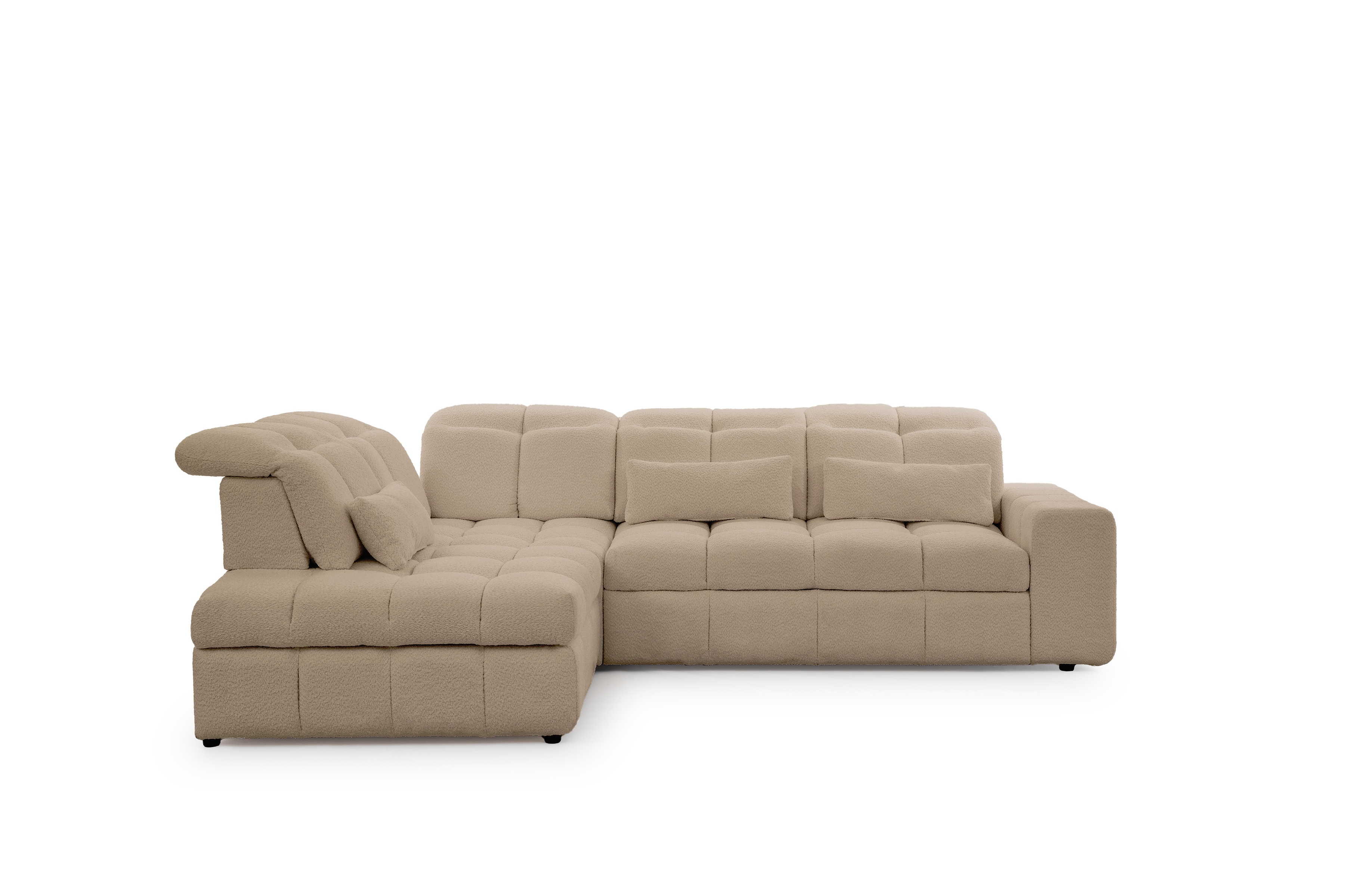 Rohová sedacia súprava Magnelio L ľavá elektrická s funkciou spania - béžová látka bouclé Catch Me 05 - Výpredaj z expozície Rohová sedacia súprava Magnelio L elektryczny s funkciou spánku Ľavá strana - Béžová boucle Catch Me 05