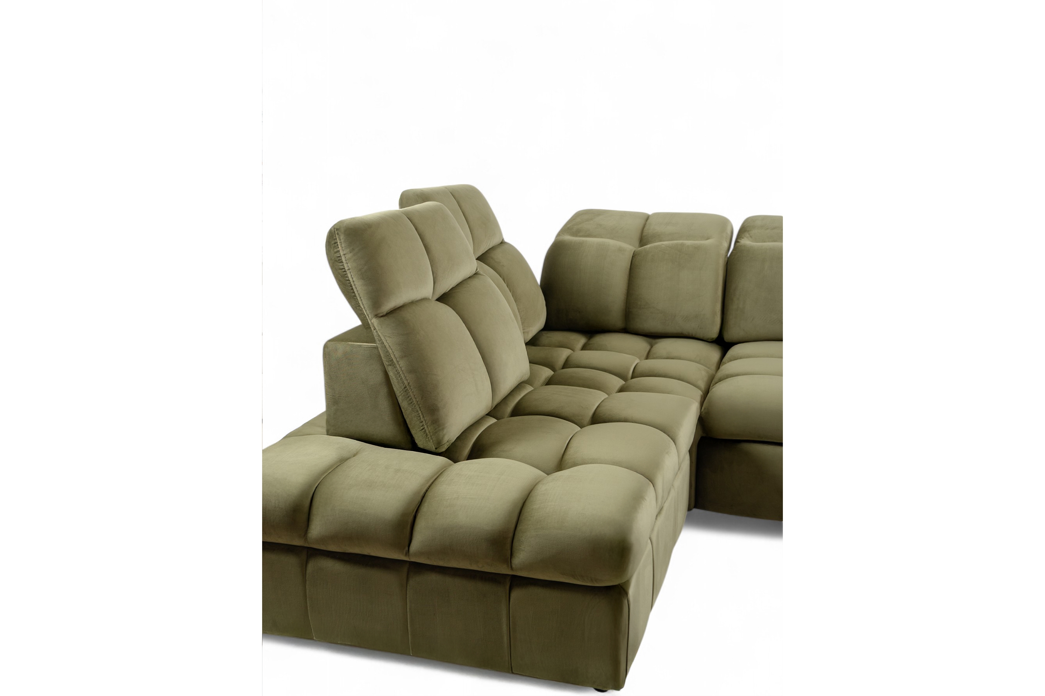 Rohová sedacia súprava Magnelio L ľavá elektrická s rozkladacou funkciou - zelený zamat Velluto 35 Rohová sedacia súprava Magnelio L elektryczny s funkciou spánku Ľavá strana - Zelený velúr Velluto 35 