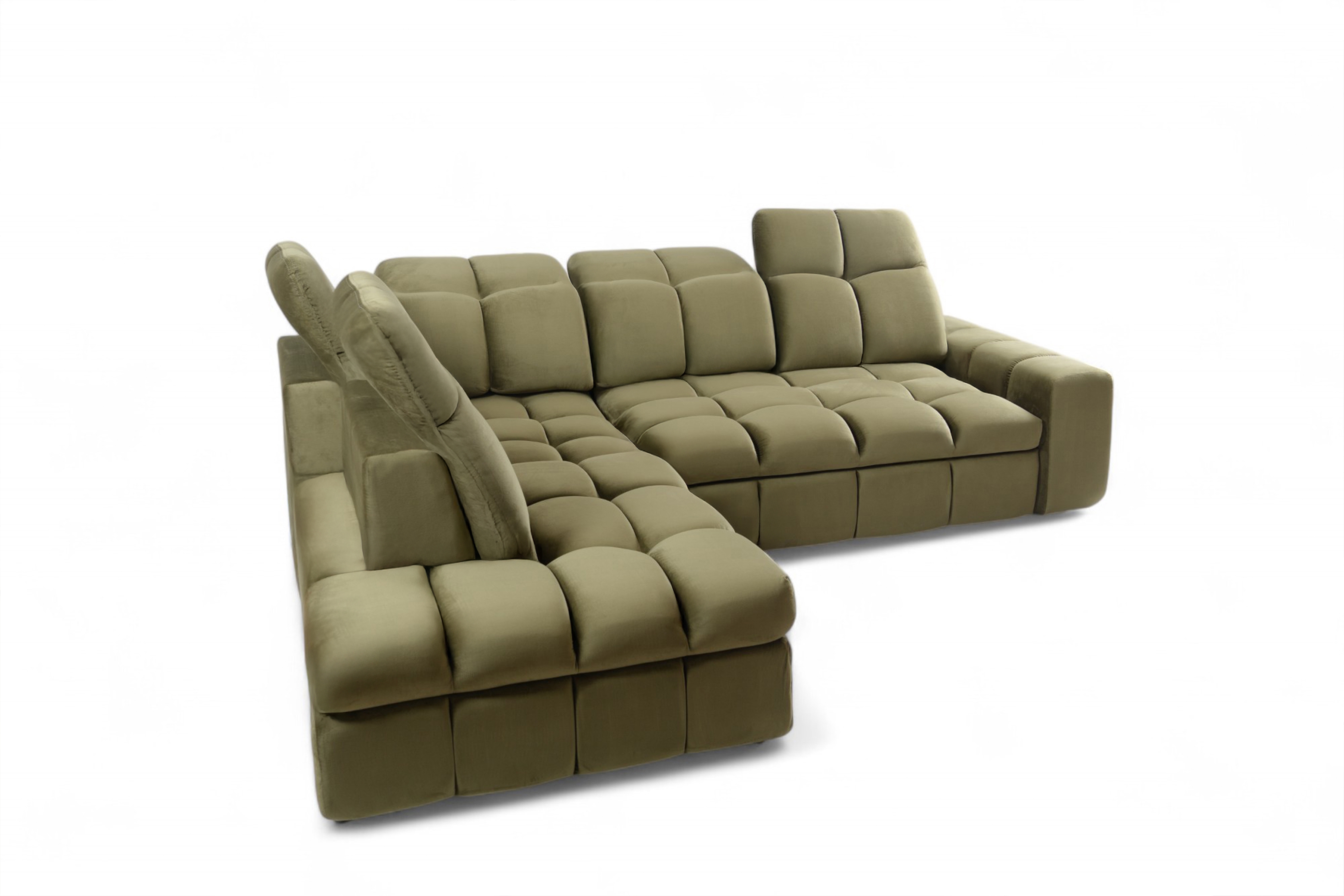 Rohová sedacia súprava Magnelio L ľavá elektrická s rozkladacou funkciou - zelený zamat Velluto 35 Rohová sedacia súprava Magnelio L elektryczny s funkciou spánku Ľavá strana - Zelený velúr Velluto 35 