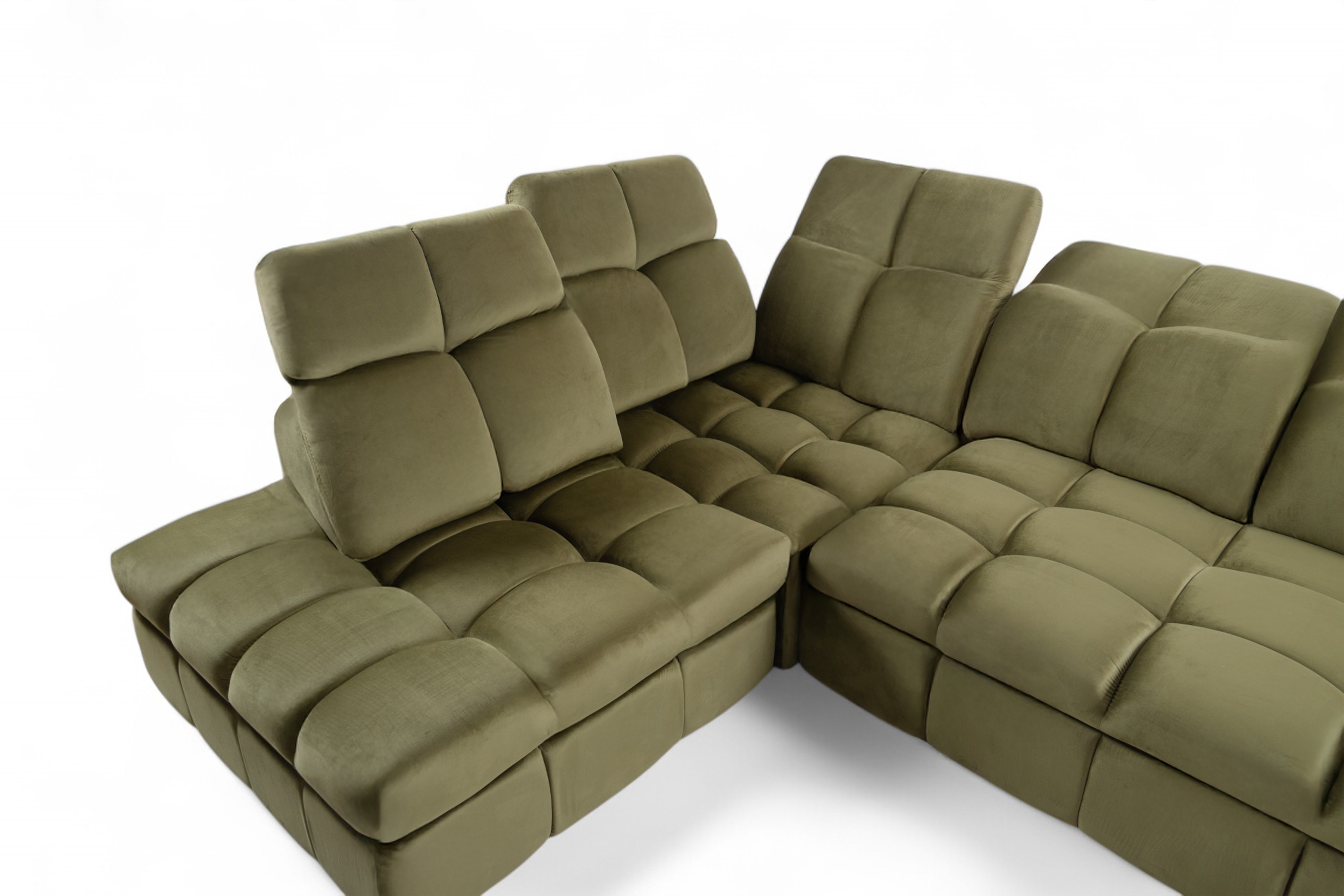 Rohová sedacia súprava Magnelio L ľavá elektrická s rozkladacou funkciou - zelený zamat Velluto 35 Rohová sedacia súprava Magnelio L elektryczny s funkciou spánku Ľavá strana - Zelený velúr Velluto 35 