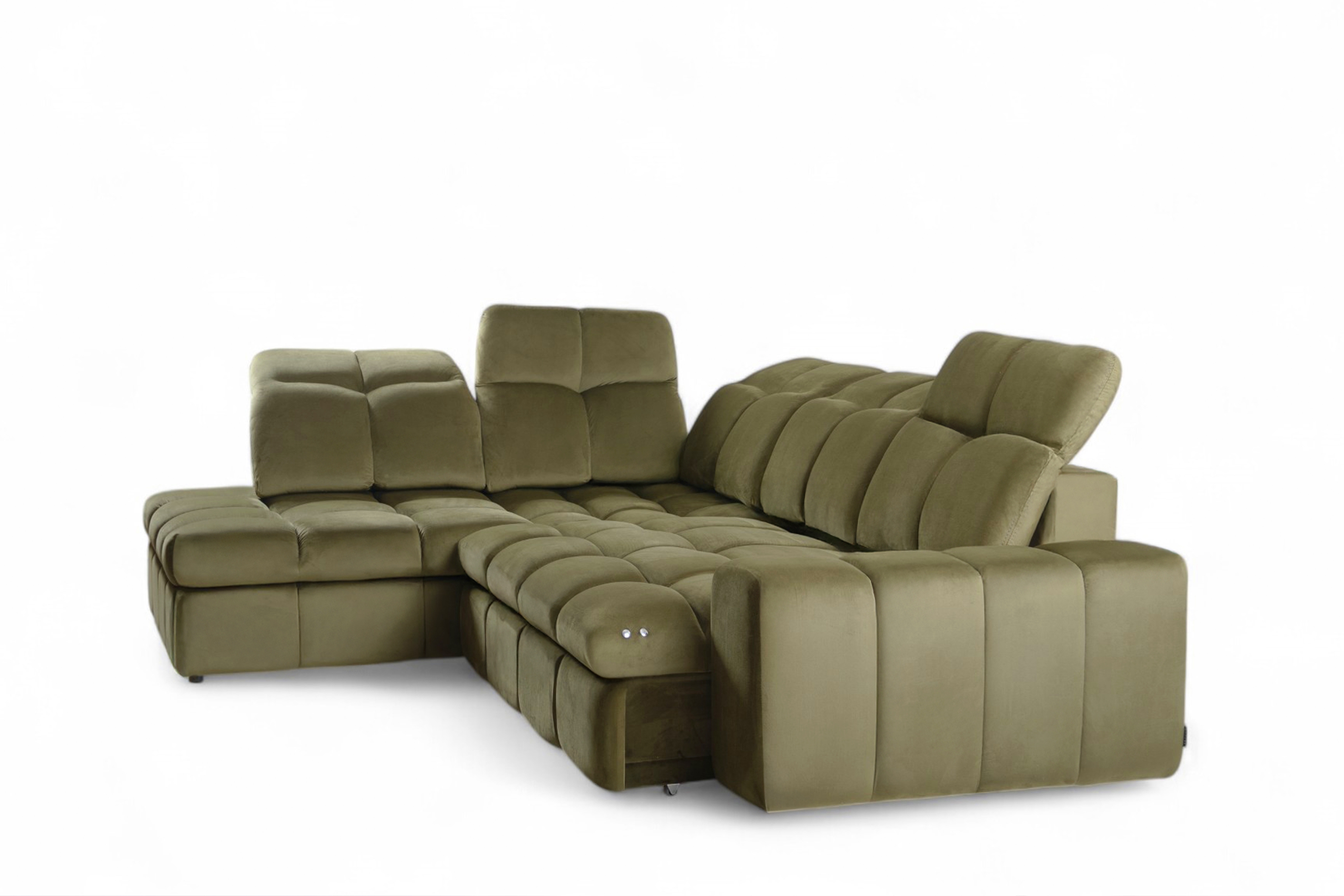 Rohová sedacia súprava Magnelio L ľavá elektrická s rozkladacou funkciou - zelený zamat Velluto 35 Rohová sedacia súprava Magnelio L elektryczny s funkciou spánku Ľavá strana - Zelený velúr Velluto 35 