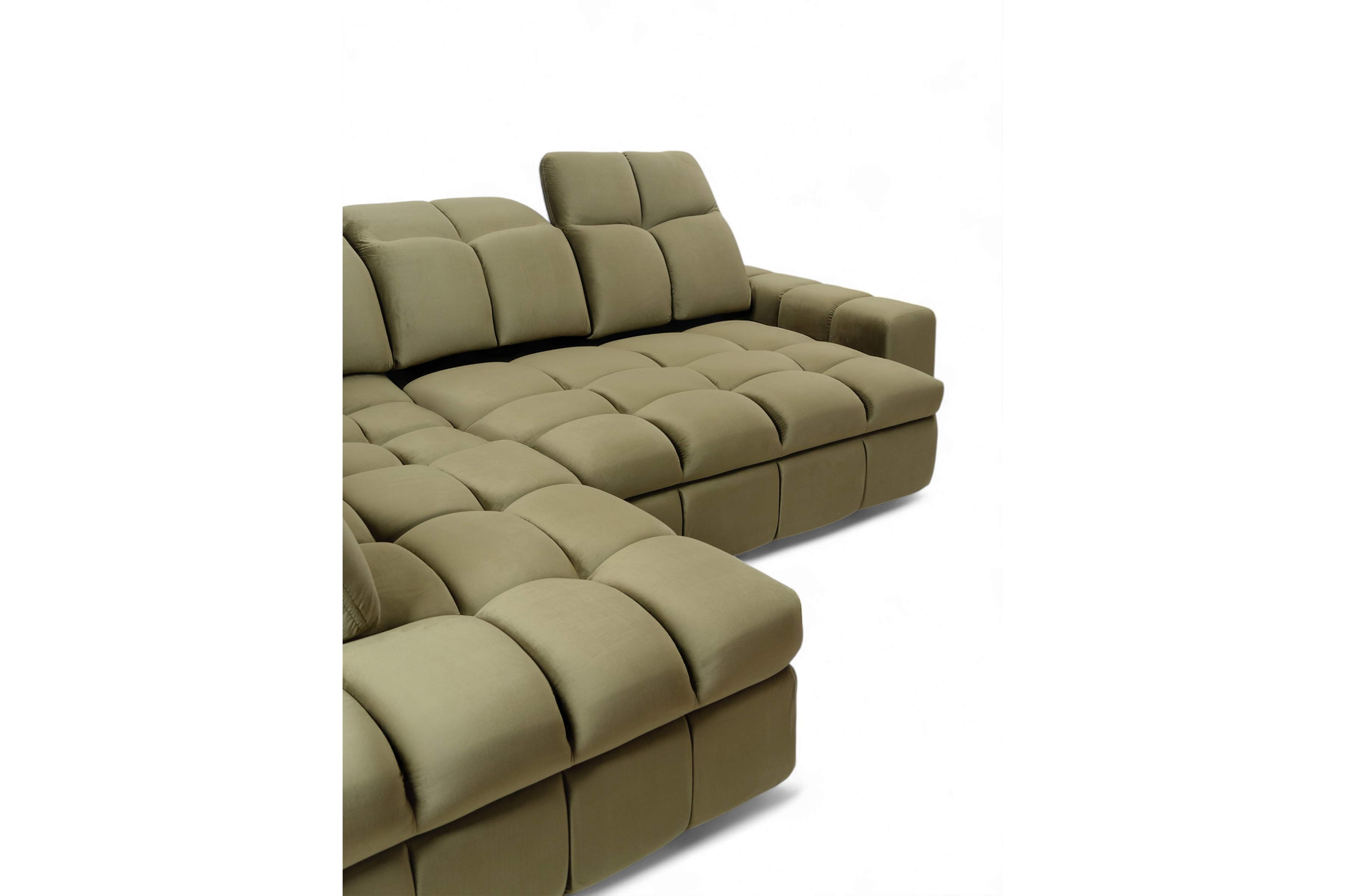 Rohová sedacia súprava Magnelio L ľavá elektrická s rozkladacou funkciou - zelený zamat Velluto 35 Rohová sedacia súprava Magnelio L elektryczny s funkciou spánku Ľavá strana - Zelený velúr Velluto 35 