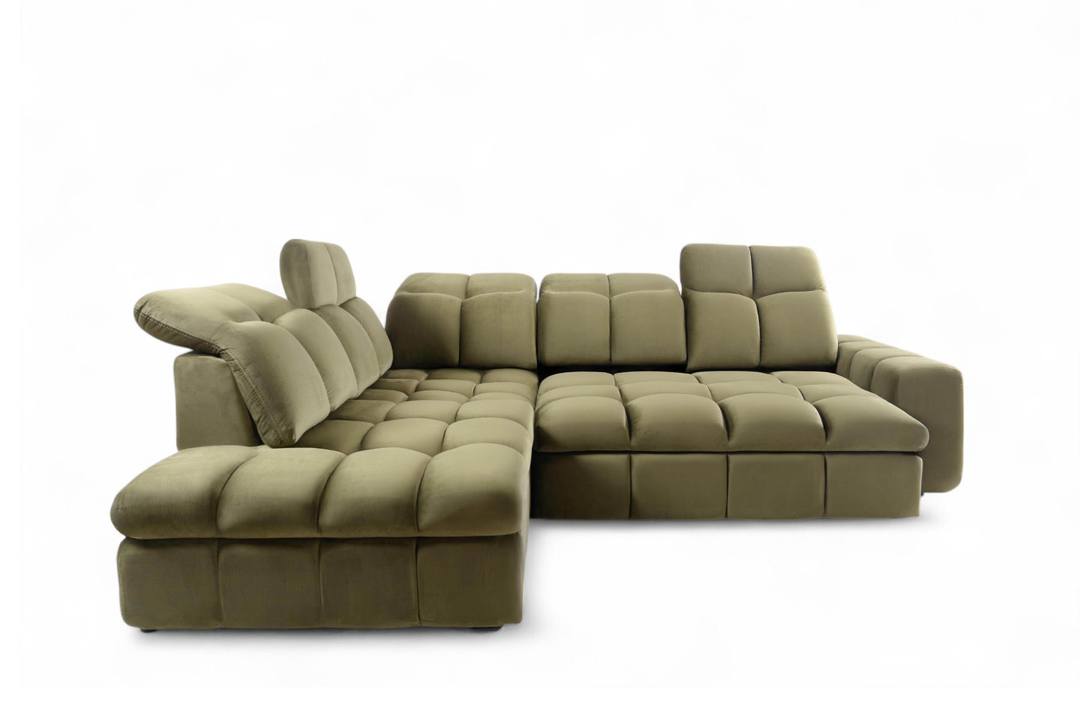 Rohová sedacia súprava Magnelio L ľavá elektrická s rozkladacou funkciou - zelený zamat Velluto 35 Rohová sedacia súprava Magnelio L elektryczny s funkciou spánku Ľavá strana - Zelený velúr Velluto 35 