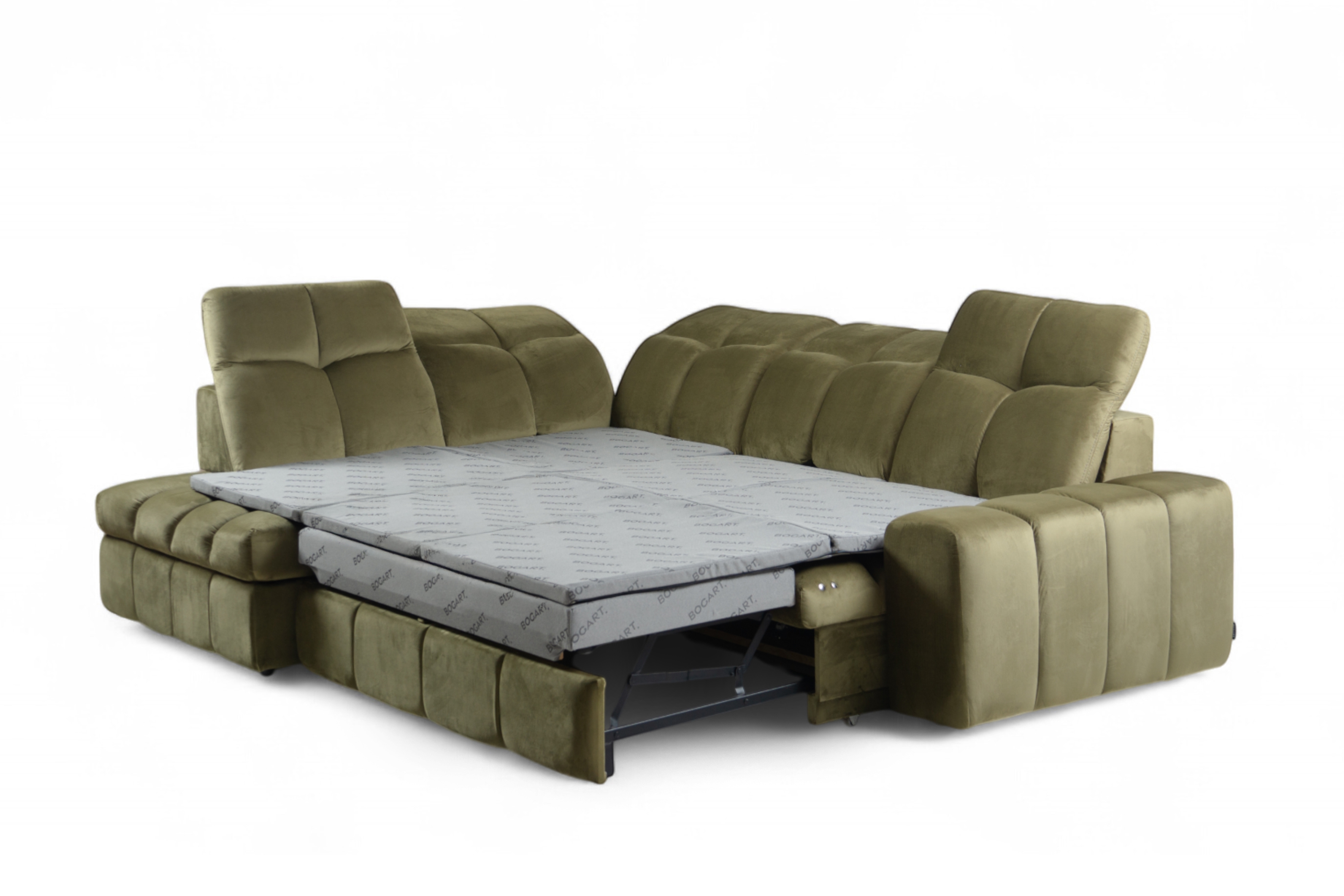 Rohová sedacia súprava Magnelio L ľavá elektrická s rozkladacou funkciou - zelený zamat Velluto 35 Rohová sedacia súprava Magnelio L elektryczny s funkciou spánku Ľavá strana - Zelený velúr Velluto 35 