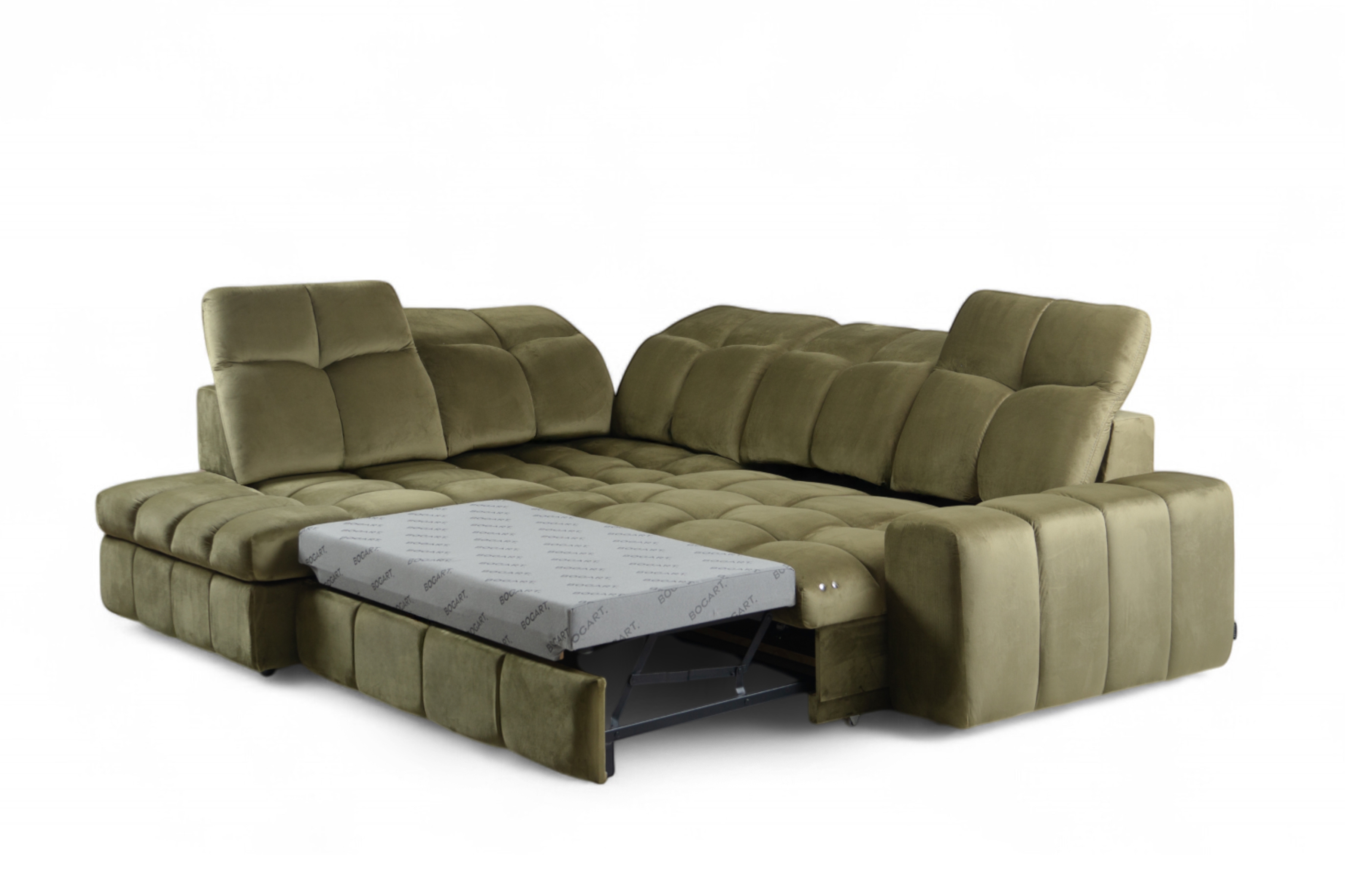 Rohová sedacia súprava Magnelio L ľavá elektrická s rozkladacou funkciou - zelený zamat Velluto 35 Rohová sedacia súprava Magnelio L elektryczny s funkciou spánku Ľavá strana - Zelený velúr Velluto 35 