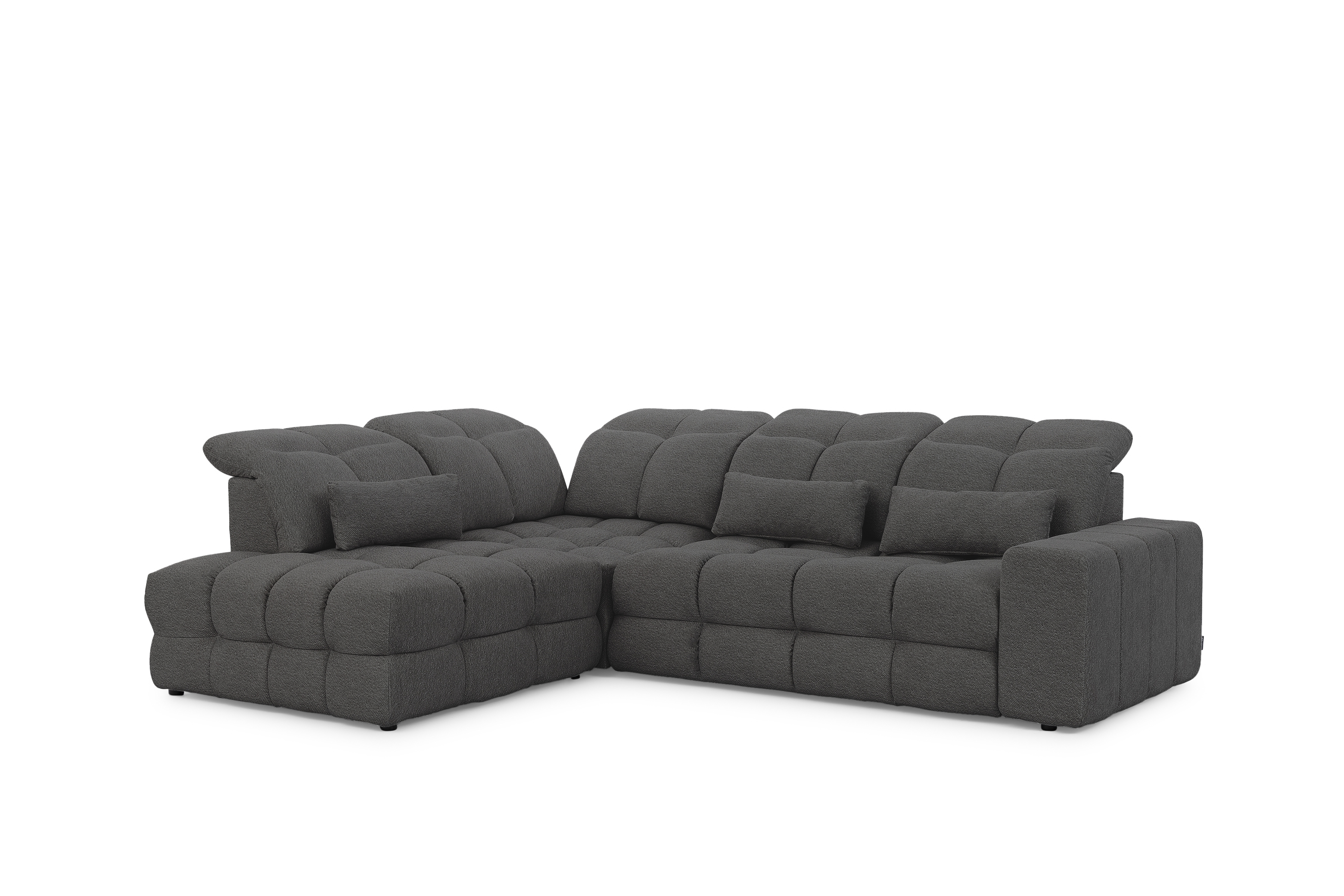 Rohová sedací souprava Magnelio Prestige L levá s elektricky výsuvným sedákem- grafitová Leo 16 Rohová sedací souprava Magnelio Prestige L z elektricky wysuwanym sedadlem levá - grafitová potahová látka snadno čistitelný Leo 16