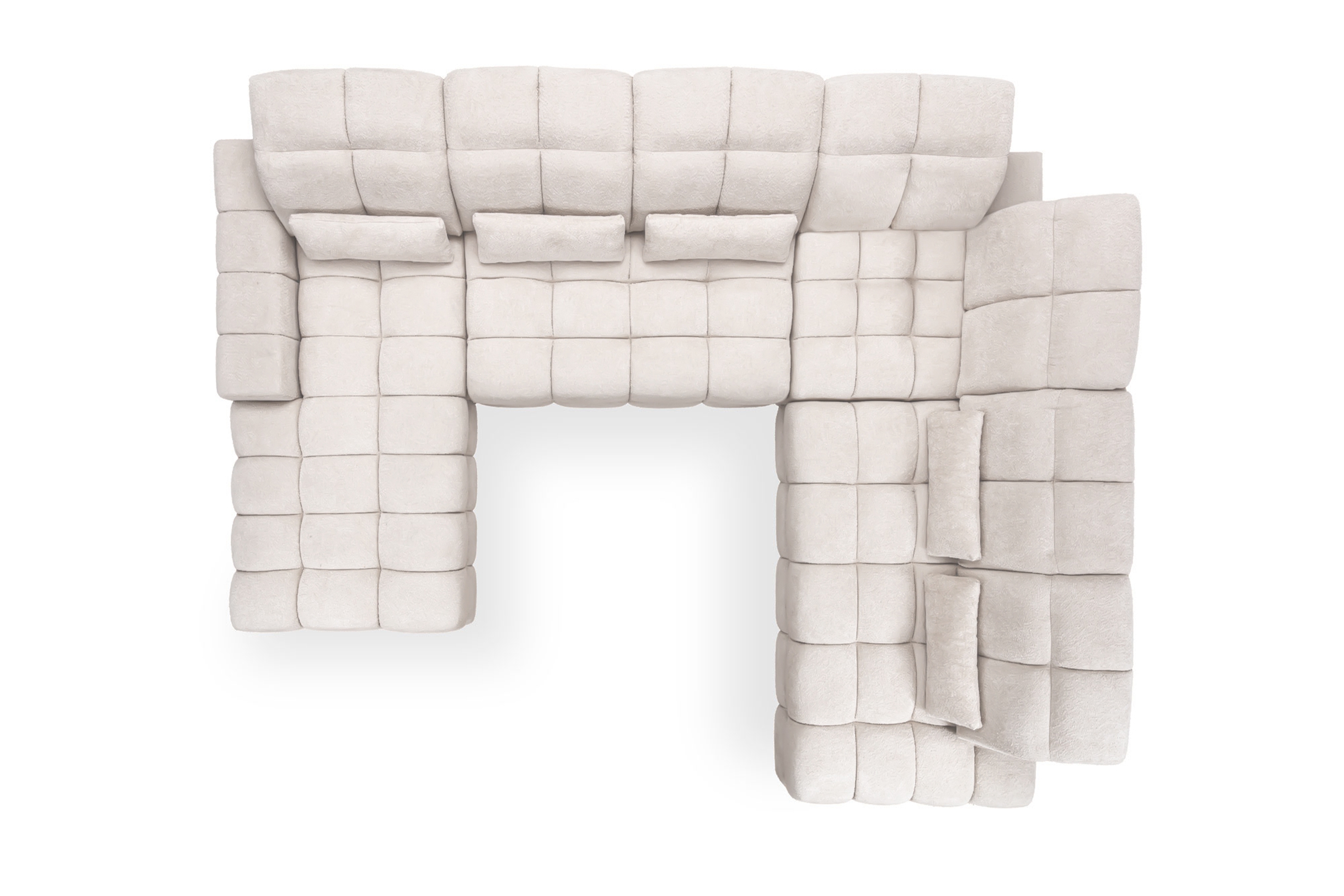 Rohová sedací souprava Magnelio Prestige U II pravá s elektricky výsuvným sedákem - krémová Magni 206-01 Rohová sedací souprava Magnelio Prestige U II z elektricky wysuwanym sedadlem pravá - kremowa plecionka Magni 206-01