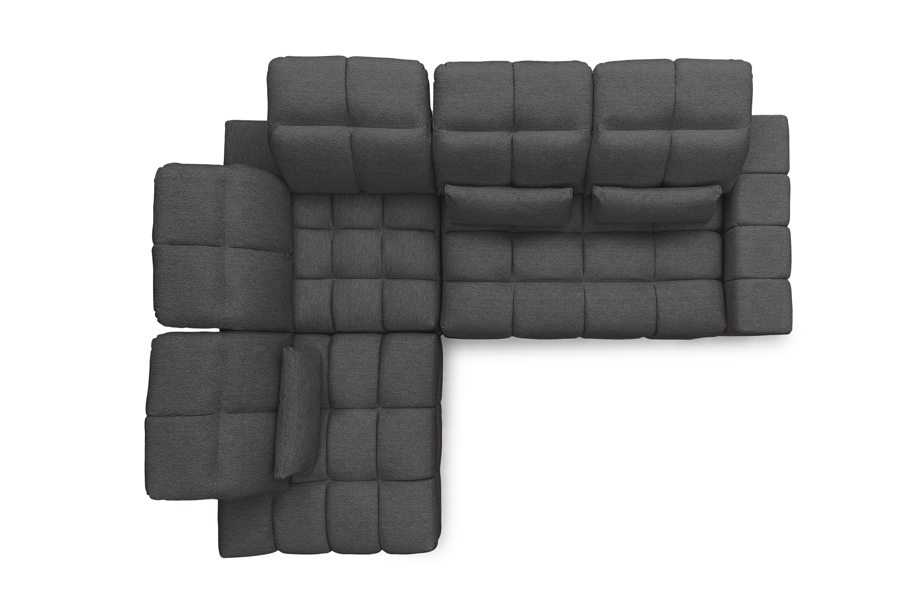 Rohová sedací souprava Magnelio Prestige L levá s elektricky výsuvným sedákem- grafitová Leo 16 Rohová sedací souprava Magnelio Prestige L z elektricky wysuwanym sedadlem levá - grafitová potahová látka snadno čistitelný Leo 16