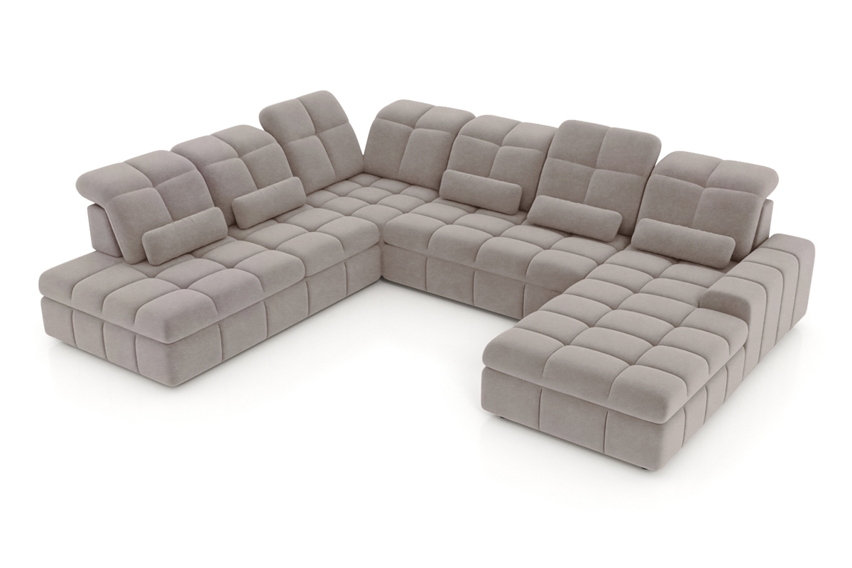 Rohová sedacia súprava Magnelio U II elektrická s funkciou spania ľavá - béžová čistiaca látka Zoya 02 Rohová sedacia súprava Magnelio U II elektryczny s funkciou spánku Ľavá strana - Béžová dzianina ľahkočistiaca Zoya 02