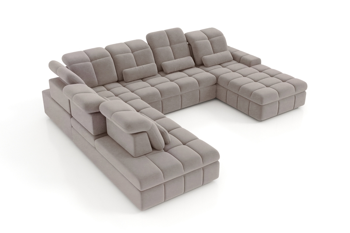 Rohová sedacia súprava Magnelio U II elektrická s funkciou spania ľavá - béžová čistiaca látka Zoya 02 Rohová sedacia súprava Magnelio U II elektryczny s funkciou spánku Ľavá strana - Béžová dzianina ľahkočistiaca Zoya 02