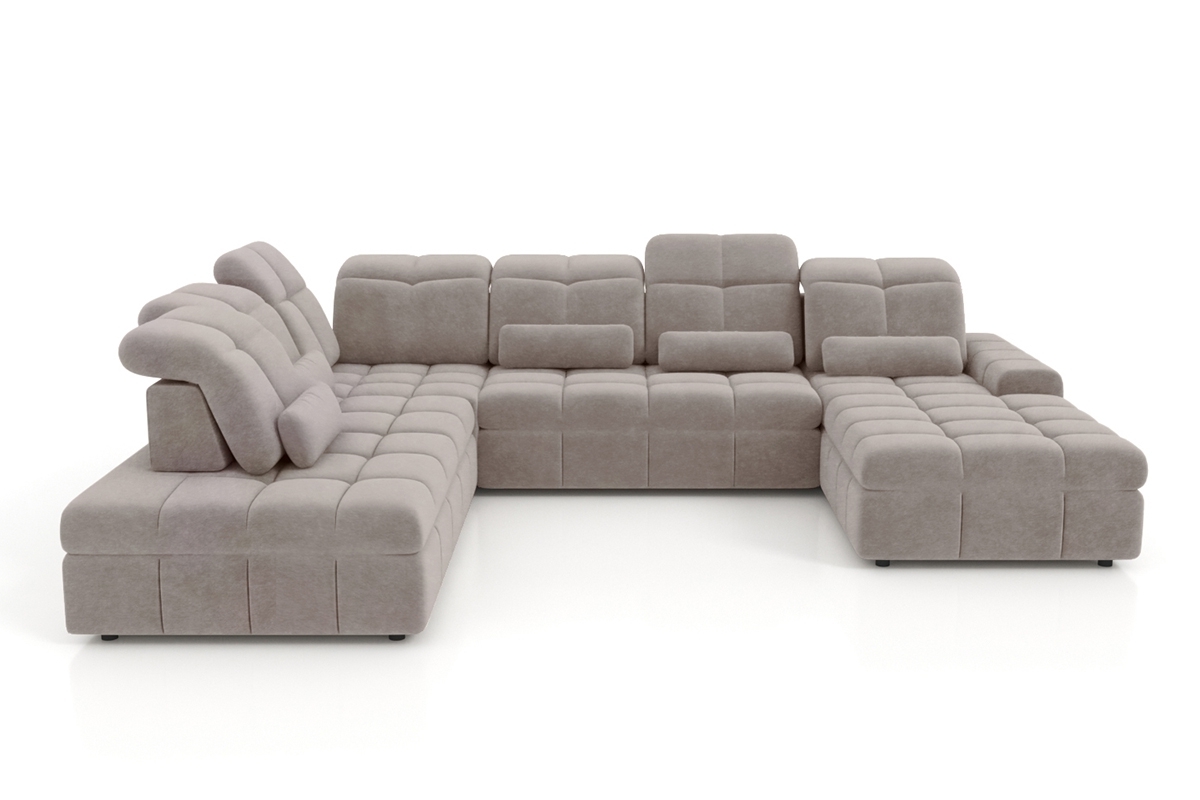 Rohová sedacia súprava Magnelio U II elektrická s funkciou spania ľavá - béžová čistiaca látka Zoya 02 Rohová sedacia súprava Magnelio U II elektryczny s funkciou spánku Ľavá strana - Béžová dzianina ľahkočistiaca Zoya 02