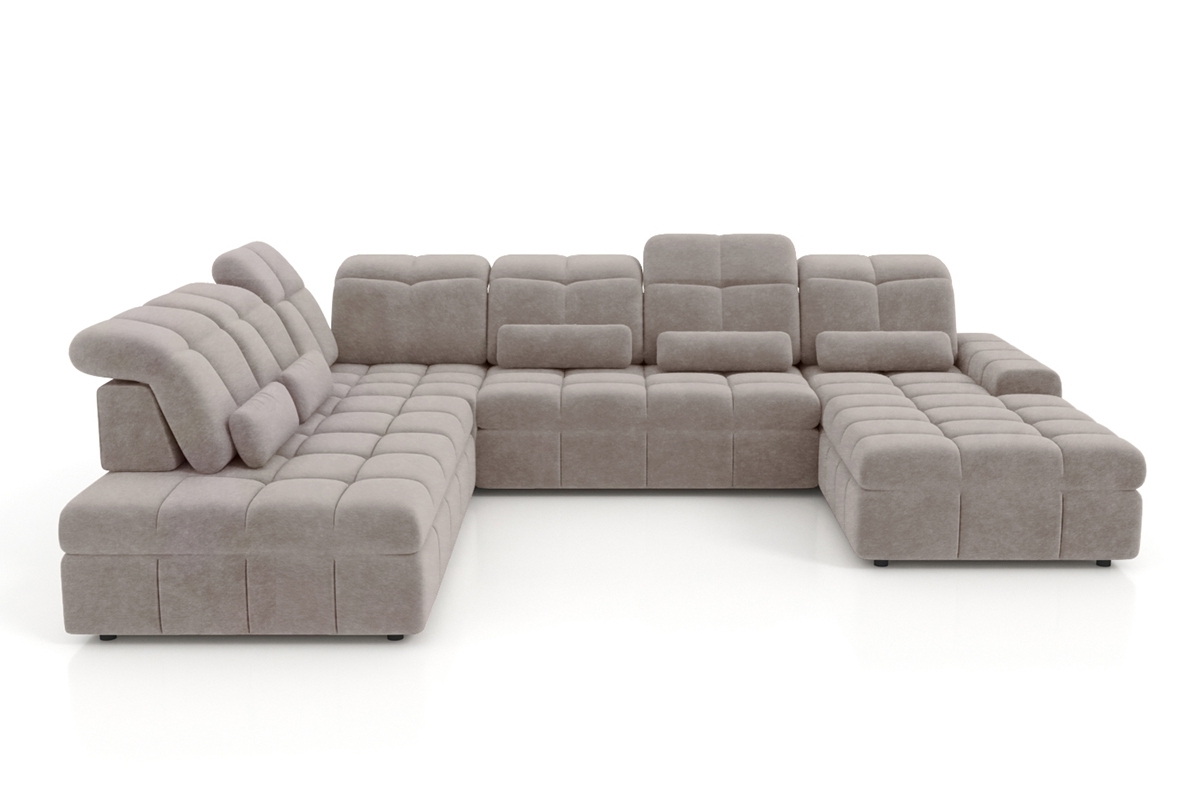 Rohová sedacia súprava Magnelio U II elektrická s funkciou spania ľavá - béžová čistiaca látka Zoya 02 Rohová sedacia súprava Magnelio U II elektryczny s funkciou spánku Ľavá strana - Béžová dzianina ľahkočistiaca Zoya 02