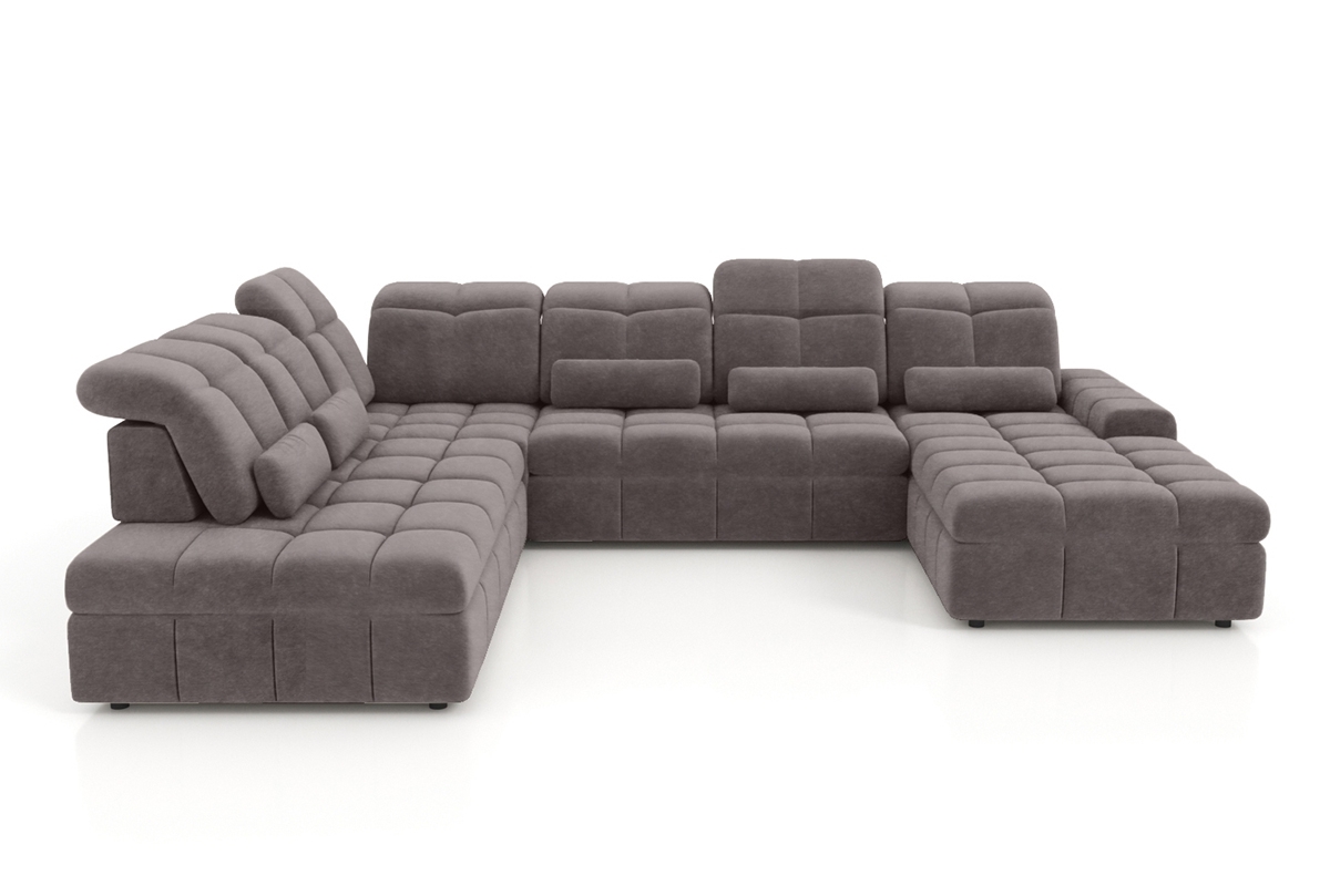 Rozkládací rohová sedací souprava Magnelio U II levá - hnědá tkanina Zoya 05 / elektrické ovládání Rohová sedací souprava Magnelio U II elektrický rozkládací levá - hnědá Pletenina snadno čistitelný Zoya 05