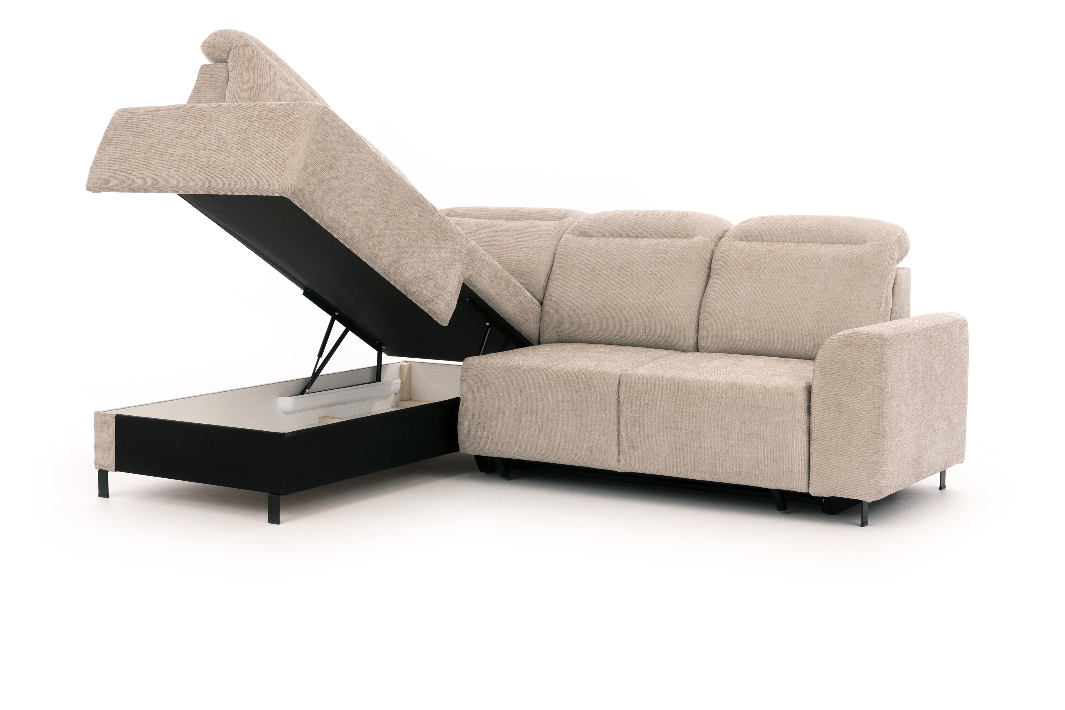 Rohová sedacia súprava Magnis L ľavá s funkciou spania - béžový šenil Sierra 744 Rohová sedacia súprava Magnis L s funkciou spánku Ľavá strana - béžový šenil Sierra 744