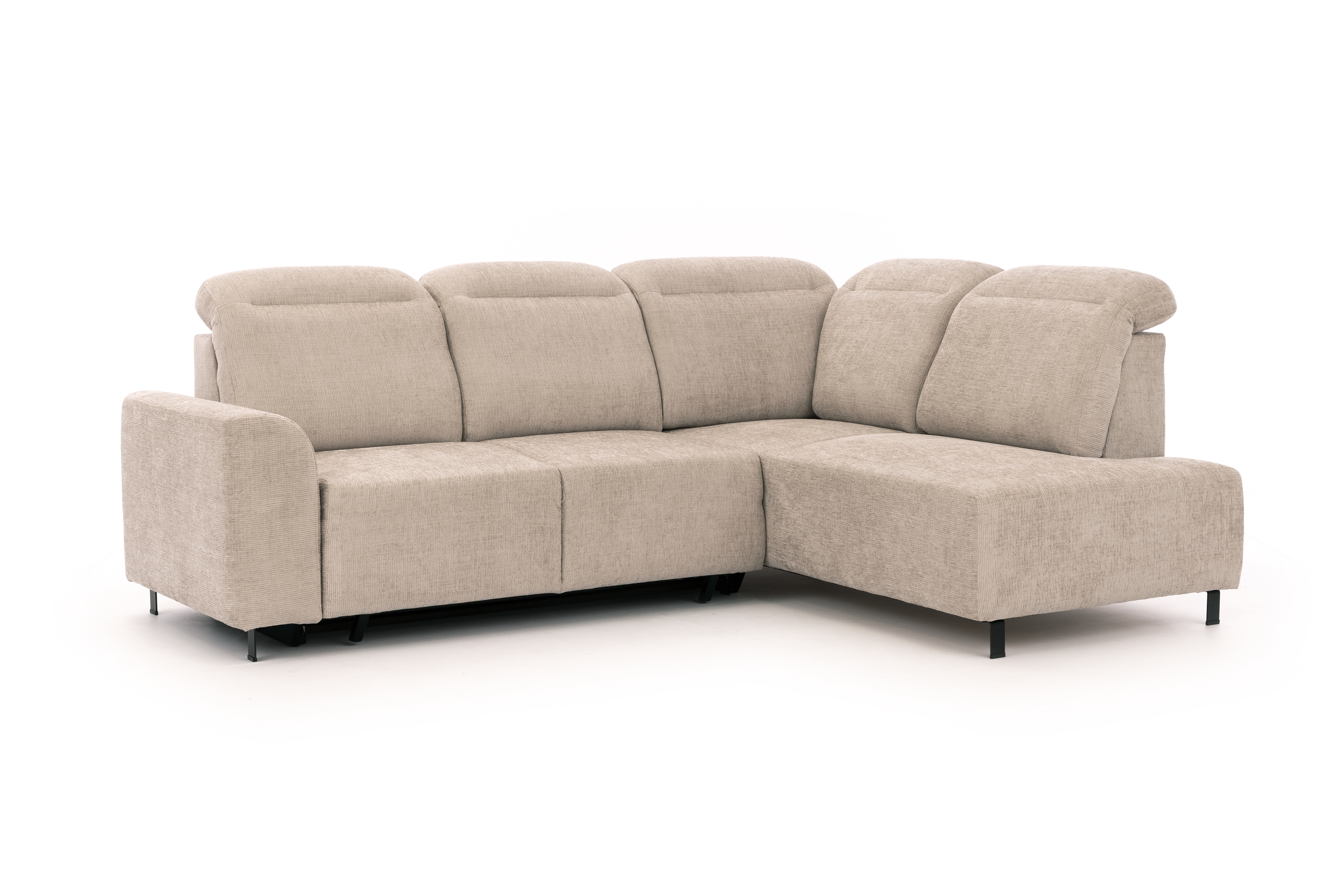 Rohová pohovka Magnis L pravá s funkcí spánku - béžový szenil Sierra 744 Rohová sedací souprava Magnis L rozkládací pravá - béžová šenil Sierra 744