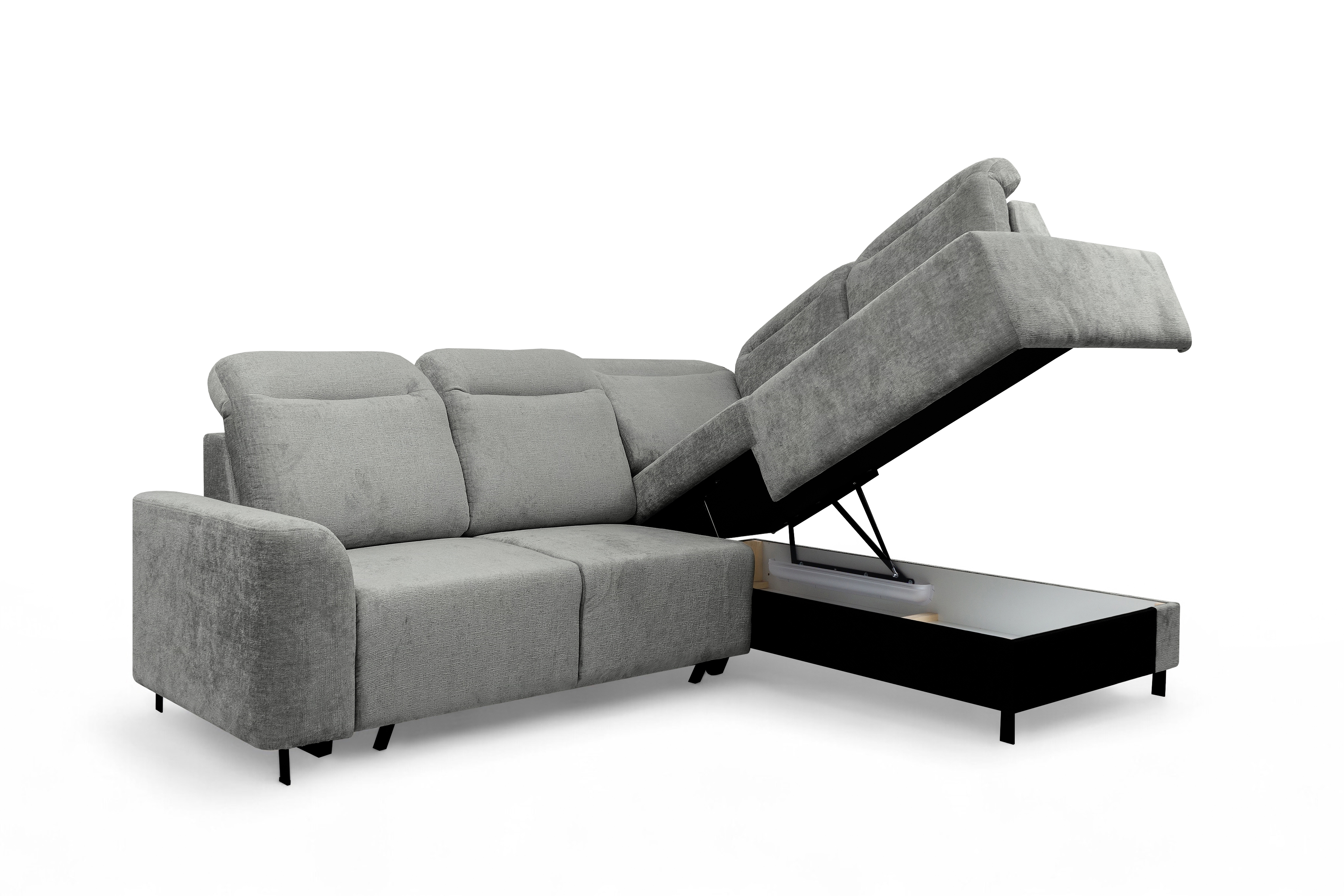 Rohová sedacia súprava Magnis L s funkciou spania pravá - sivý šenil Perfect Harmony 85 Rohová sedacia súprava Magnis L s funkciou spánku pravá strana - šedý šenil Perfect harmony 85