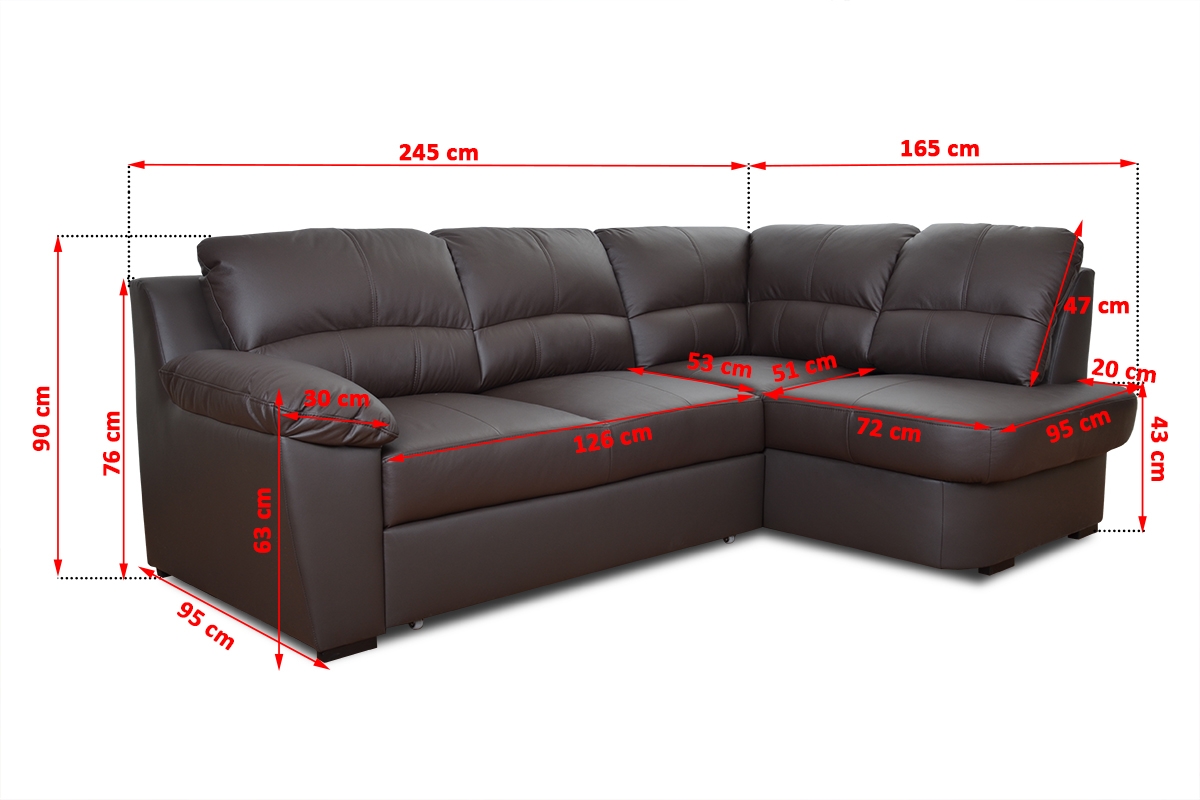 Rohová sedacia súprava Danilo/Vaco - Koža Rohová rozkladacia sedačka 