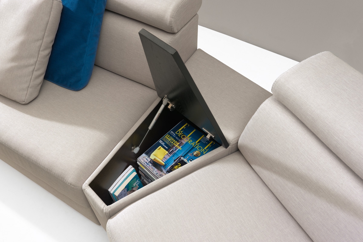 Modulárna rohová sedacia súprava s poličkou a úložným priestorom Zoom BF -2,5F -E -2,5SK -TT -EL1 -B Rohová sedacia súprava Zoom