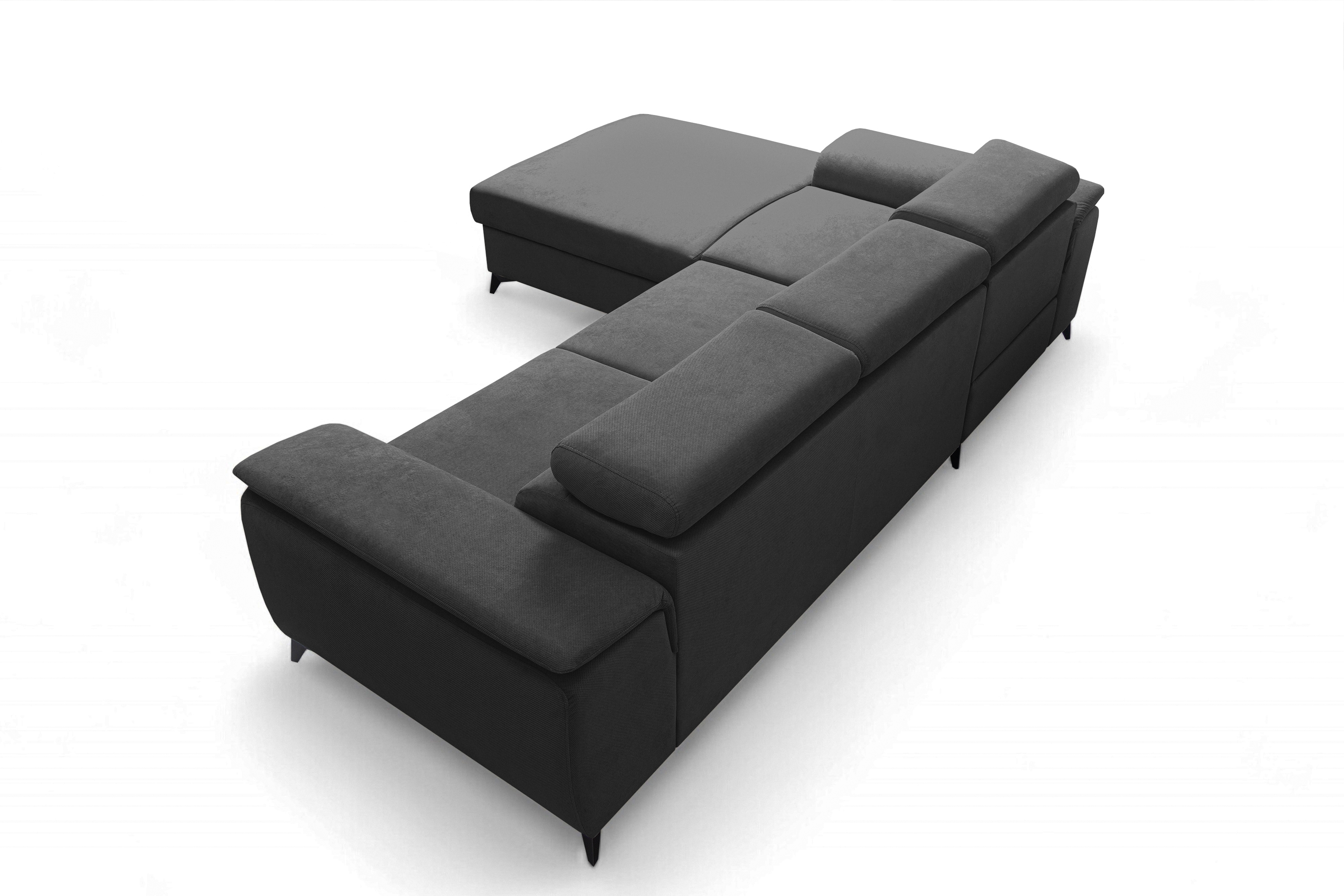 Rozkladacia rohová sedacia súprava Monrose Mini ľavá - grafitový plyš Pretty 21 Rohová sedacia súprava Monrose L II s funkciou spánku Ľavá strana - Grafitový plusz Pretty 21 