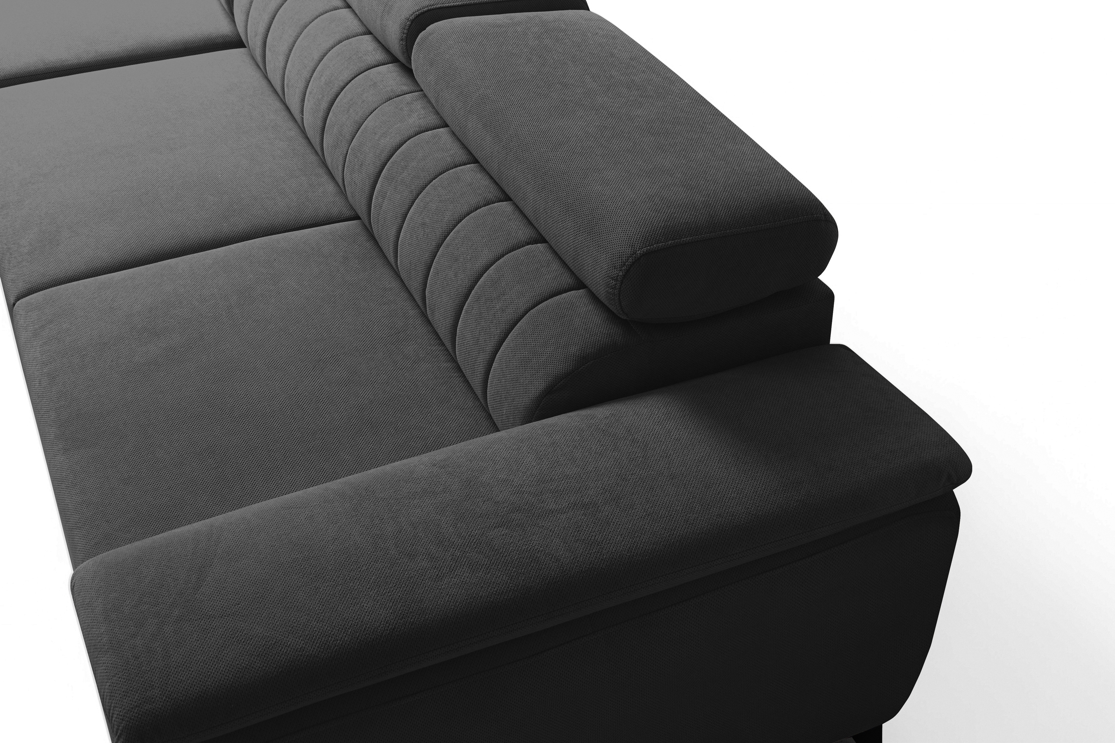 Rozkladacia rohová sedacia súprava Monrose Mini ľavá - grafitový plyš Pretty 21 Rohová sedacia súprava Monrose L II s funkciou spánku Ľavá strana - Grafitový plusz Pretty 21 