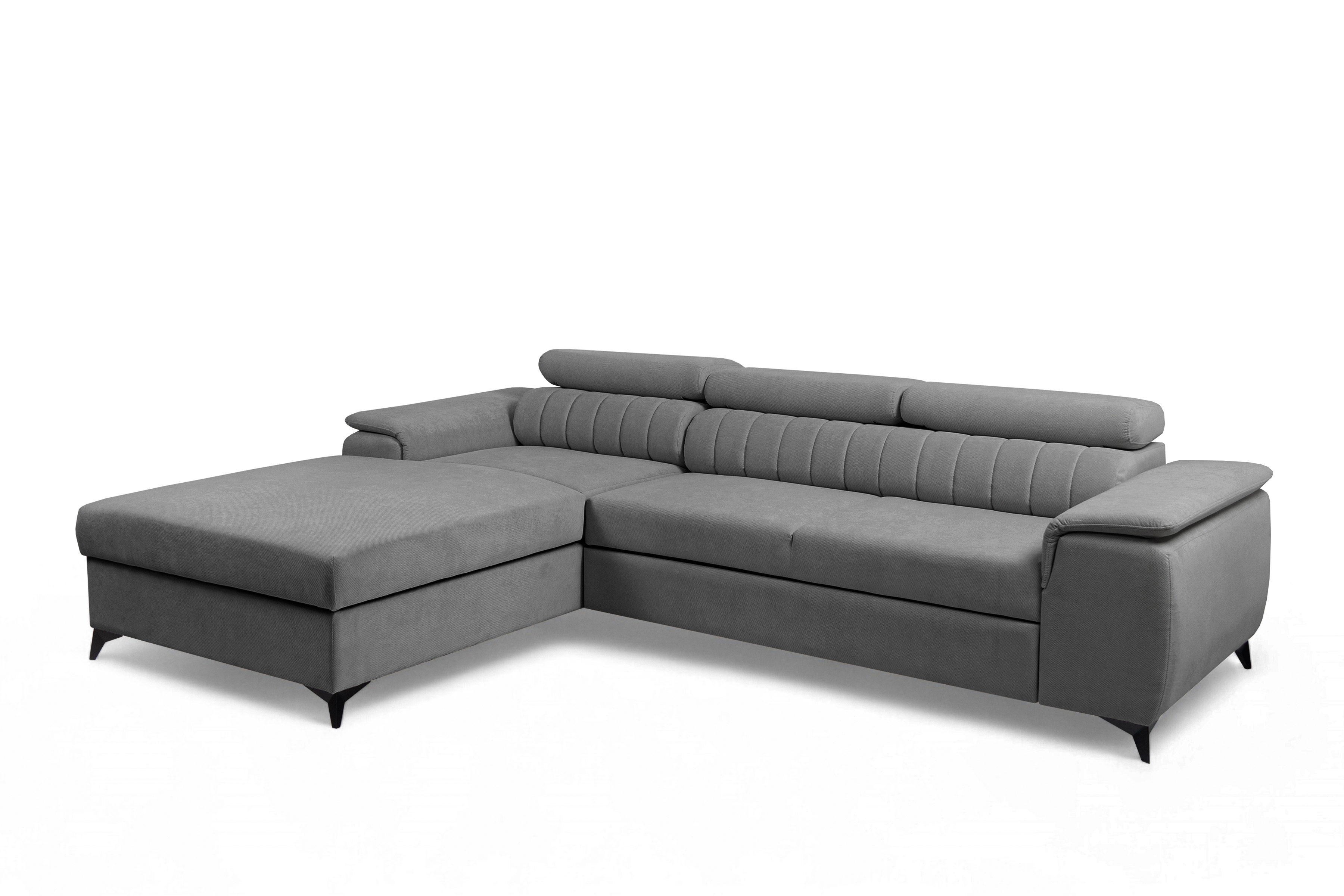 Rozkladacia rohová sedacia súprava Monrose Mini ľavá - sivý plyš Pretty 17 Rohová sedacia súprava Monrose L II s funkciou spánku Ľavá strana - šedý plusz Pretty 17 