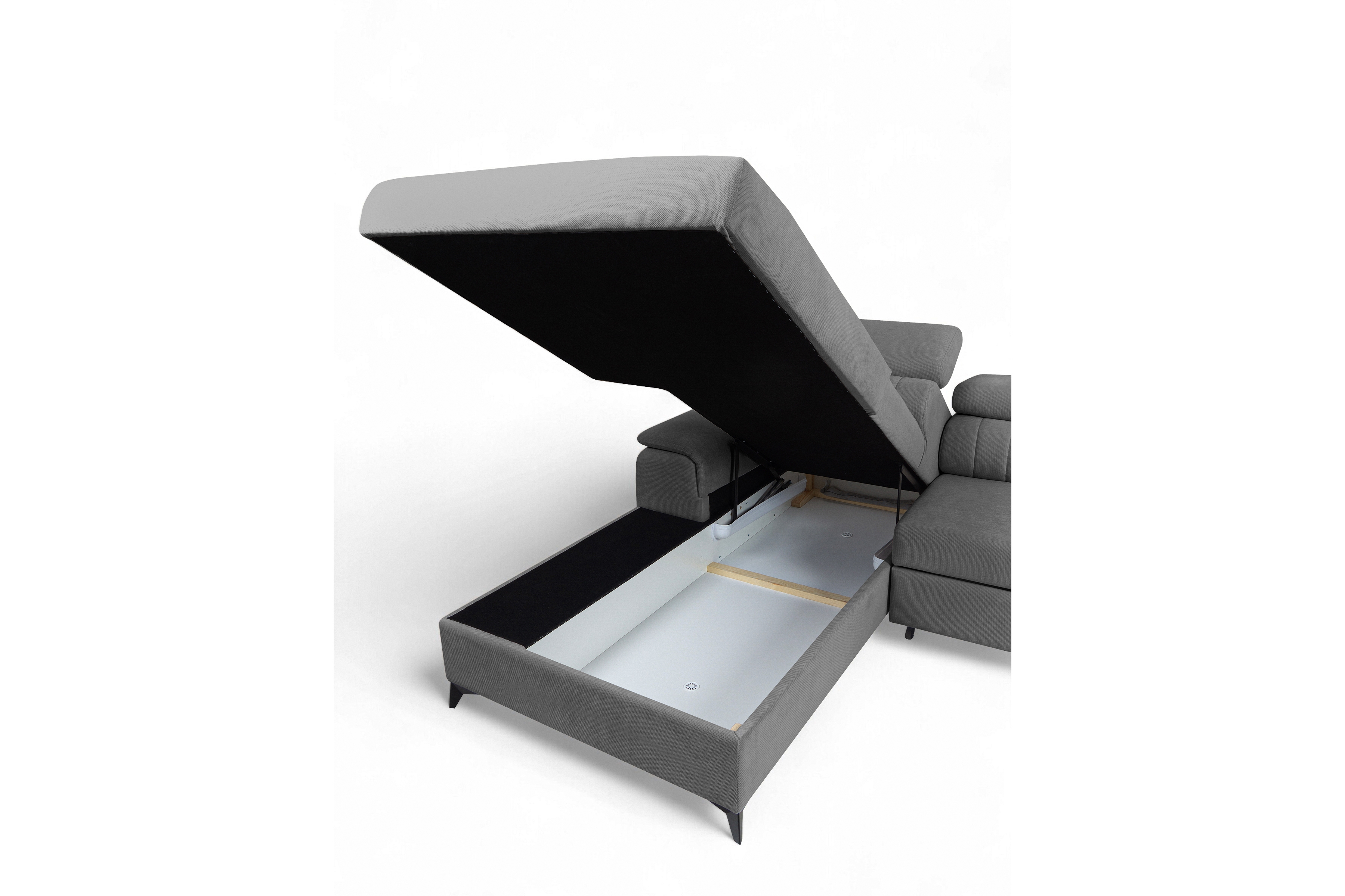 Rozkladacia rohová sedacia súprava Monrose Mini ľavá - sivý plyš Pretty 17 Rohová sedacia súprava Monrose L II s funkciou spánku Ľavá strana - šedý plusz Pretty 17 