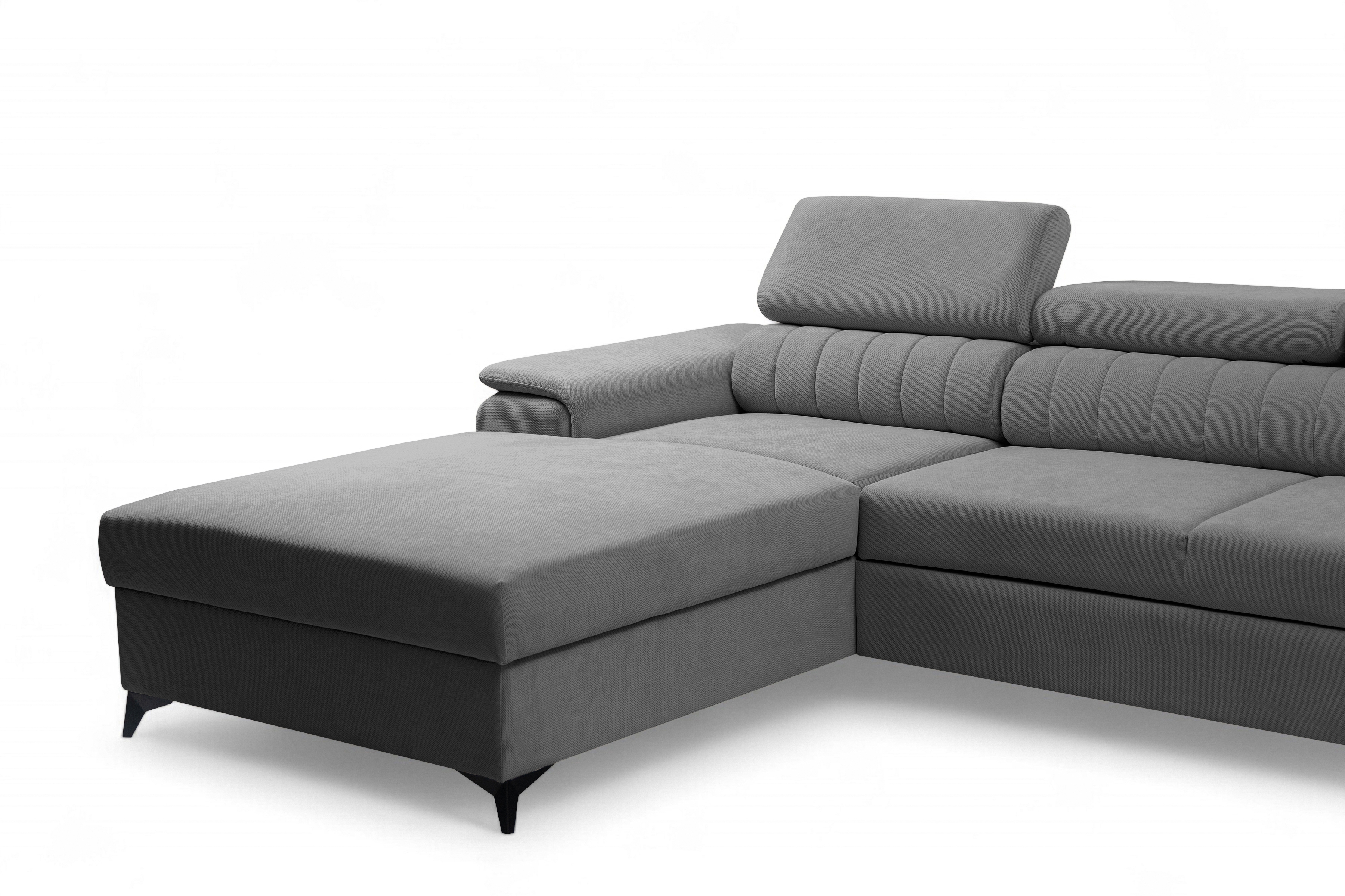 Rozkladacia rohová sedacia súprava Monrose Mini ľavá - sivý plyš Pretty 17 Rohová sedacia súprava Monrose L II s funkciou spánku Ľavá strana - šedý plusz Pretty 17 