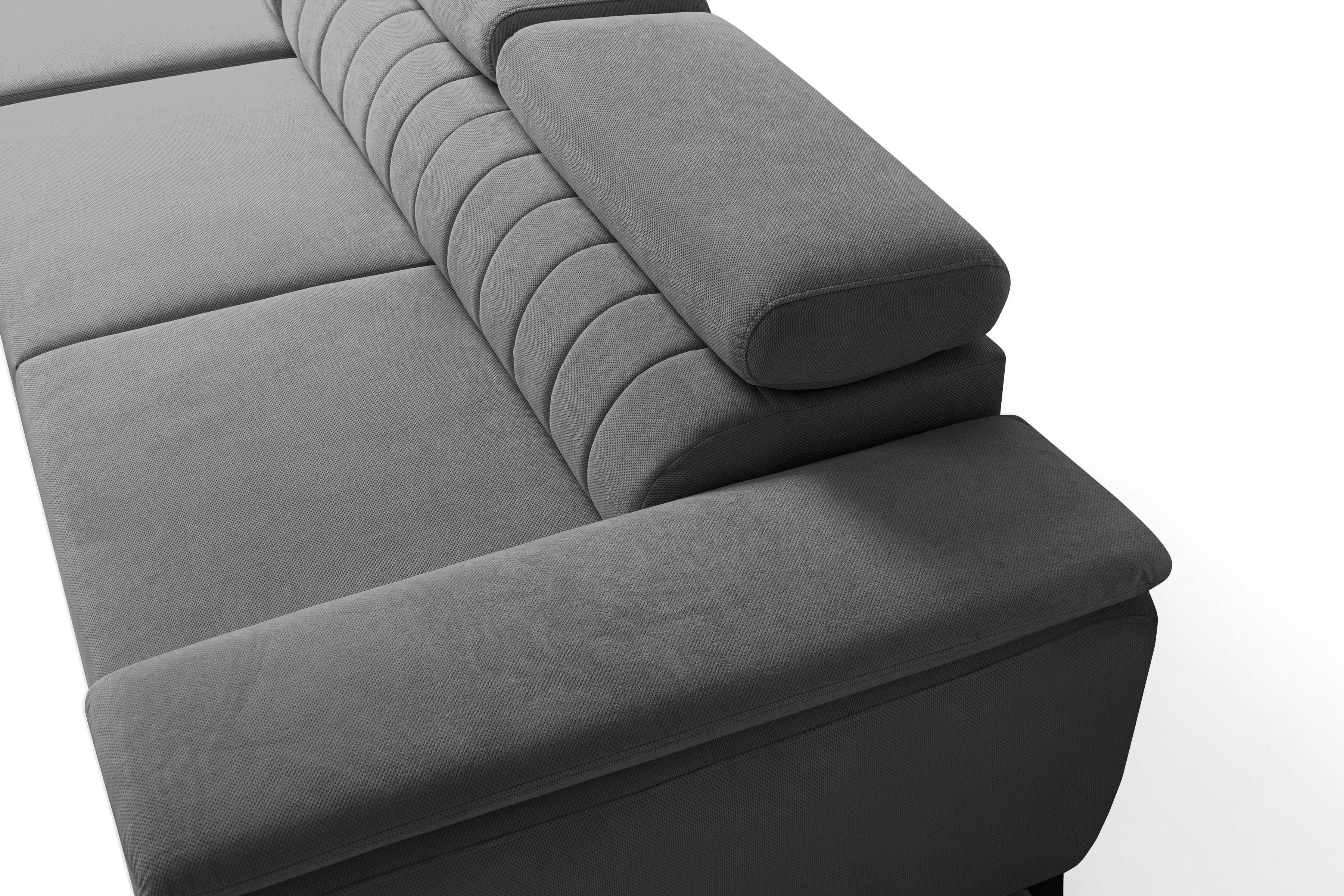 Rozkladacia rohová sedacia súprava Monrose Mini ľavá - sivý plyš Pretty 17 Rohová sedacia súprava Monrose L II s funkciou spánku Ľavá strana - šedý plusz Pretty 17 