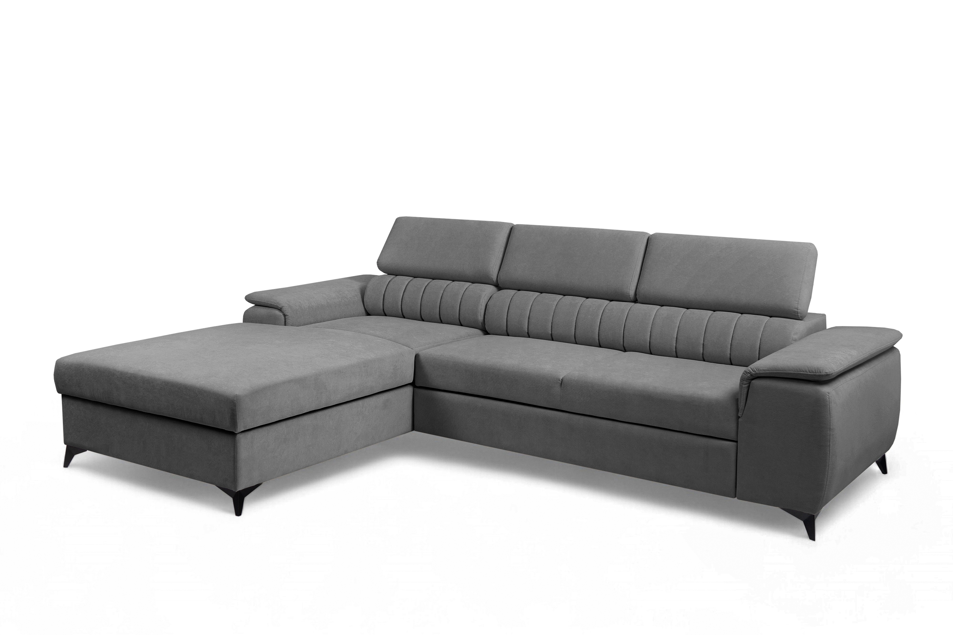 Rozkladacia rohová sedacia súprava Monrose Mini ľavá - sivý plyš Pretty 17 Rohová sedacia súprava Monrose L II s funkciou spánku Ľavá strana - šedý plusz Pretty 17 