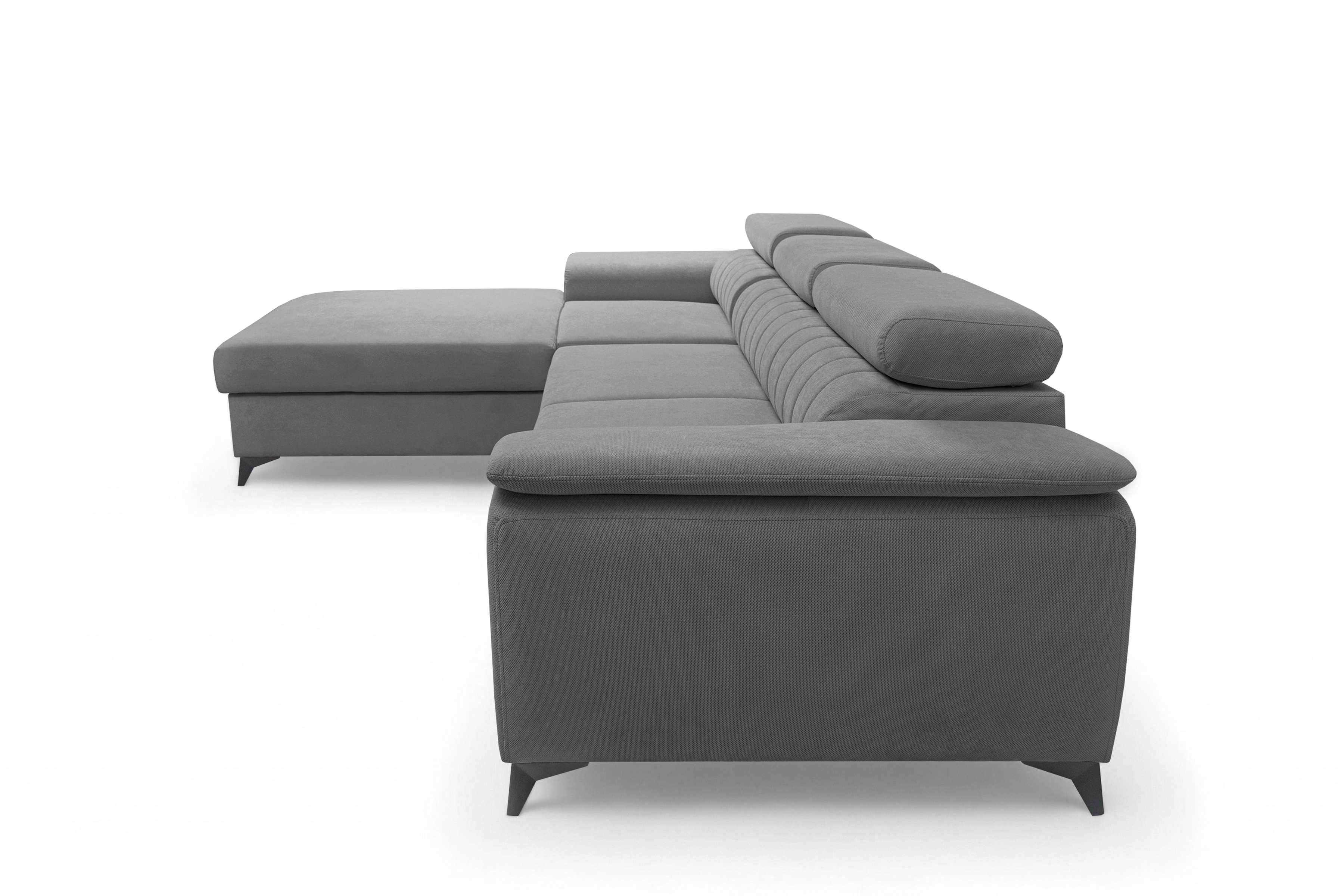 Rozkladacia rohová sedacia súprava Monrose Mini ľavá - sivý plyš Pretty 17 Rohová sedacia súprava Monrose L II s funkciou spánku Ľavá strana - šedý plusz Pretty 17 