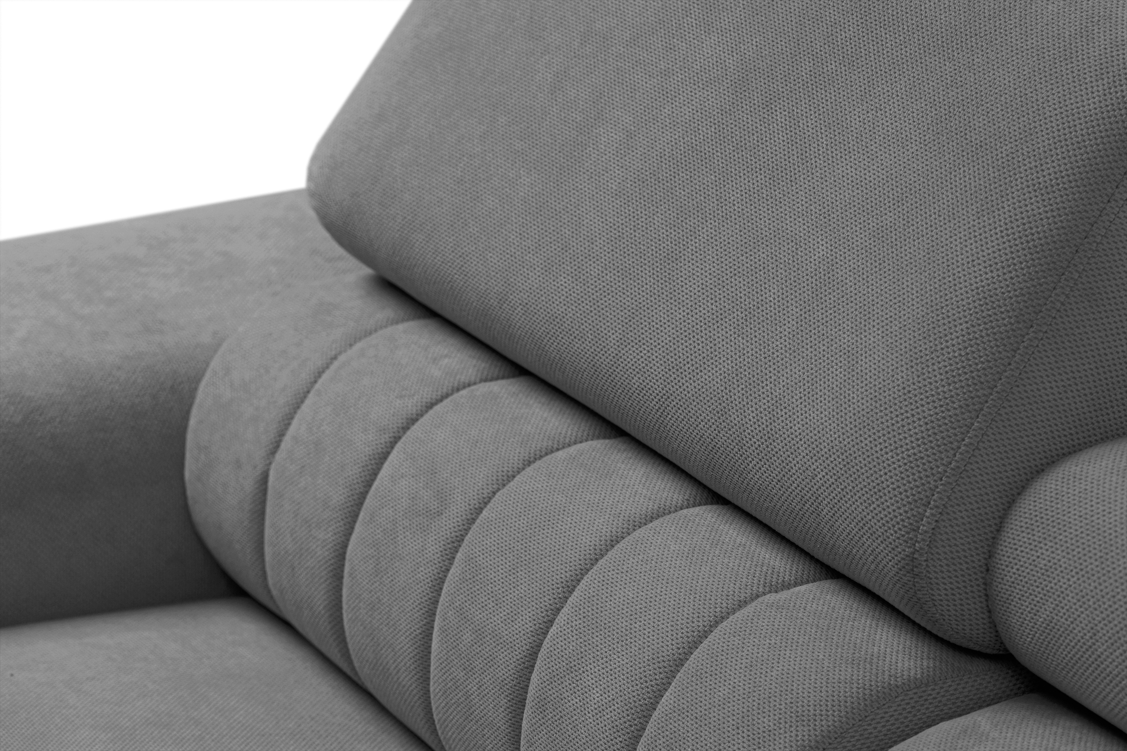 Rozkladacia rohová sedacia súprava Monrose Mini ľavá - sivý plyš Pretty 17 Rohová sedacia súprava Monrose L II s funkciou spánku Ľavá strana - šedý plusz Pretty 17 