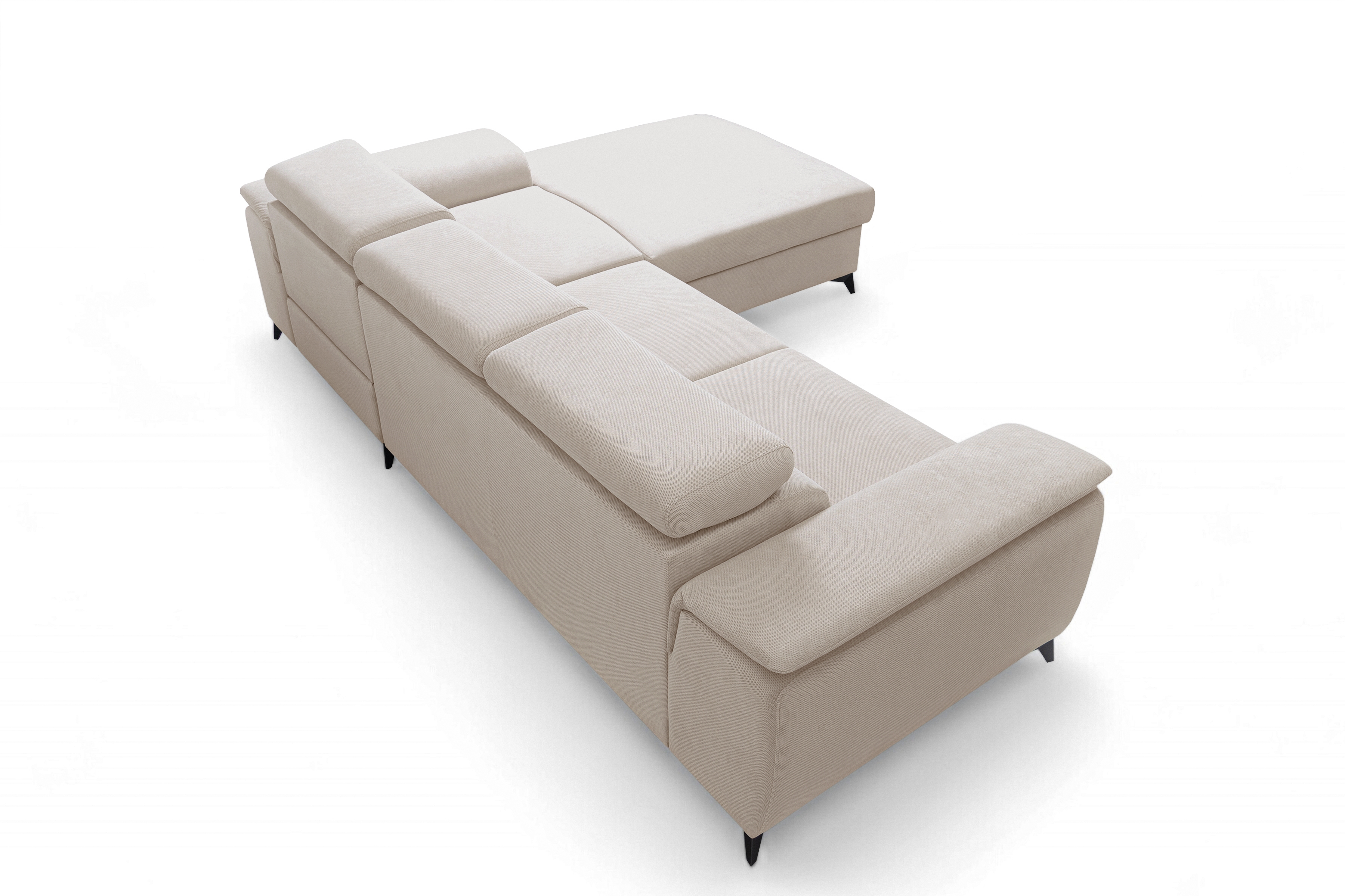 Rozkládací rohová sedací souprava Monrose Mini pravá - béžová Pretty 03 Rohová sedací souprava Monrose L II rozkládací pravá - béžová plusz Pretty 03