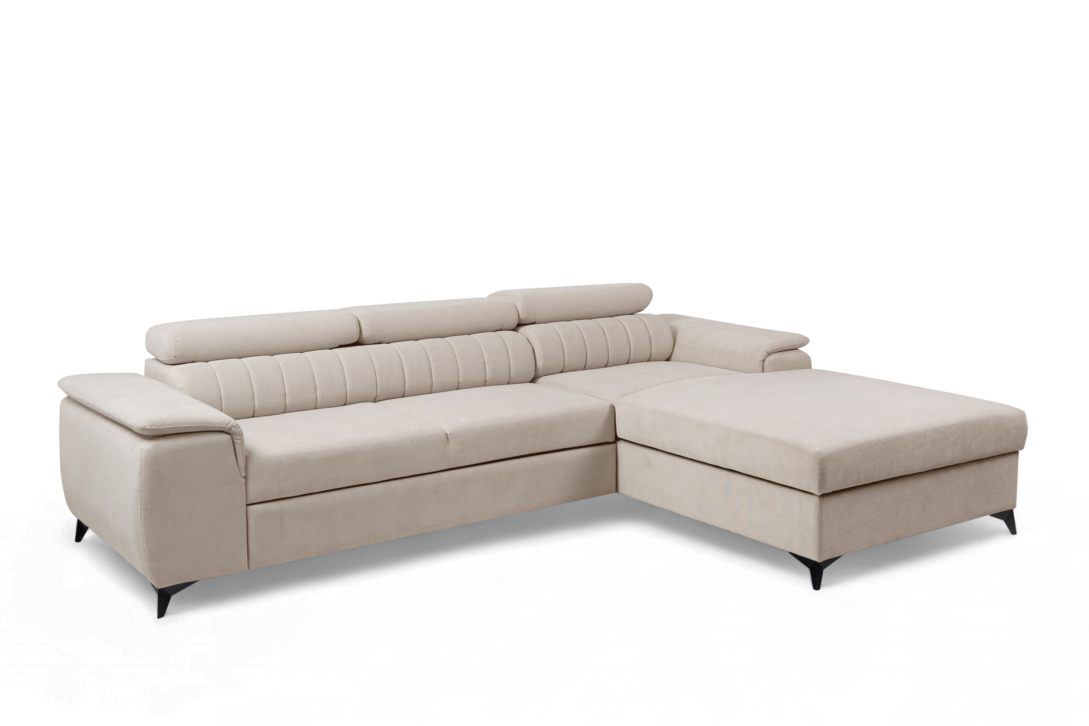 Rozkládací rohová sedací souprava Monrose Mini pravá - béžová Pretty 03 Rohová sedací souprava Monrose L II rozkládací pravá - béžová plusz Pretty 03