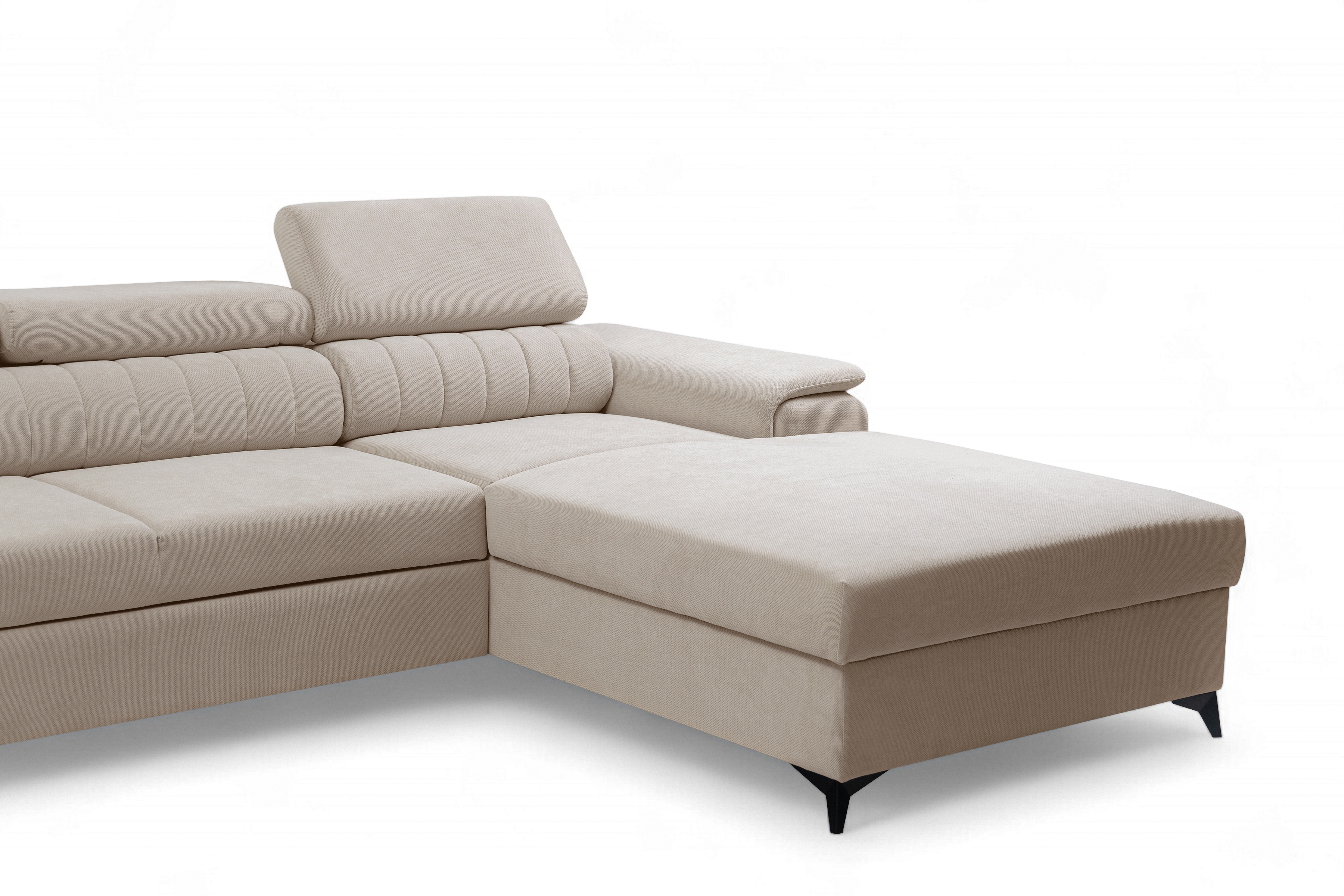 Rozkládací rohová sedací souprava Monrose Mini pravá - béžová Pretty 03 Rohová sedací souprava Monrose L II rozkládací pravá - béžová plusz Pretty 03