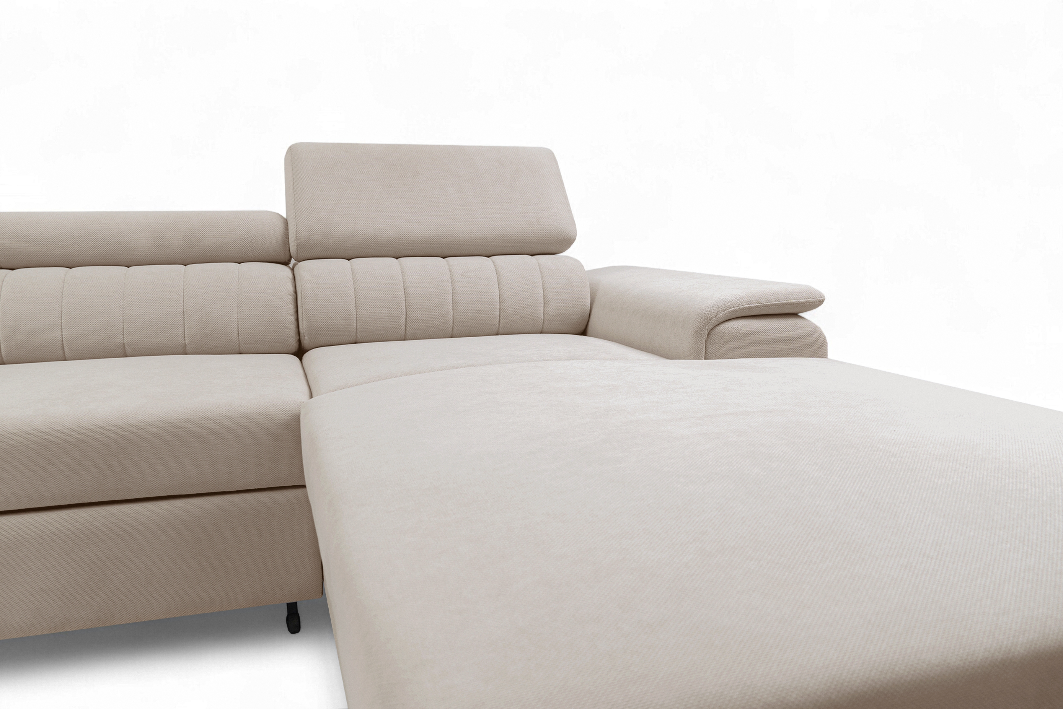 Rozkládací rohová sedací souprava Monrose Mini pravá - béžová Pretty 03 Rohová sedací souprava Monrose L II rozkládací pravá - béžová plusz Pretty 03