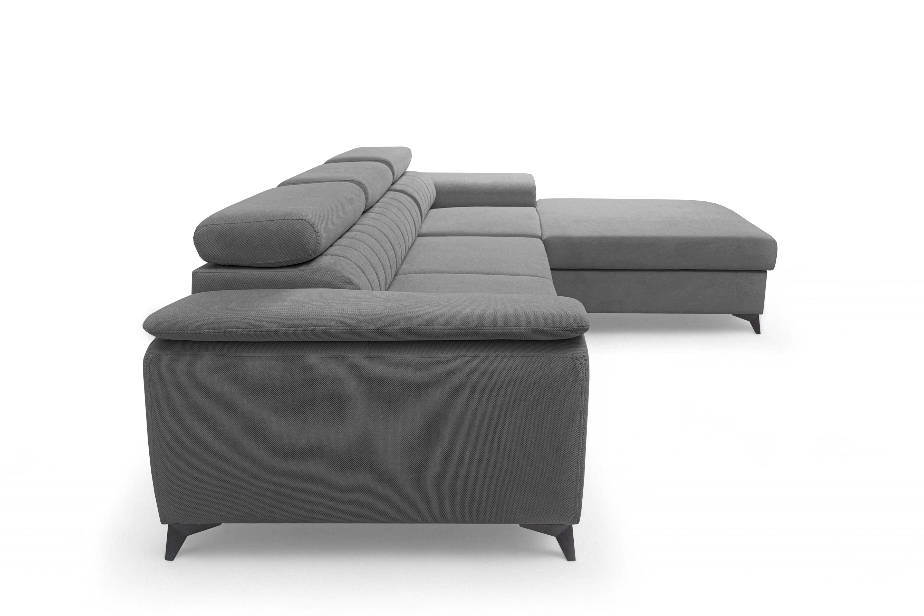 Rozkládací rohová sedací souprava Monrose Mini pravá - šedá Pretty 17 Rohová sedací souprava Monrose L II rozkládací pravá - šedá plusz Pretty 17