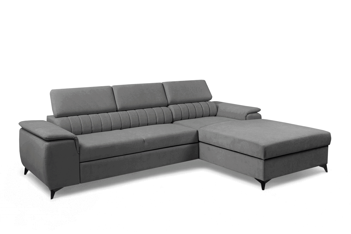 Rozkládací rohová sedací souprava Monrose Mini pravá - šedá Pretty 17 Rohová sedací souprava Monrose L II rozkládací pravá - šedá plusz Pretty 17