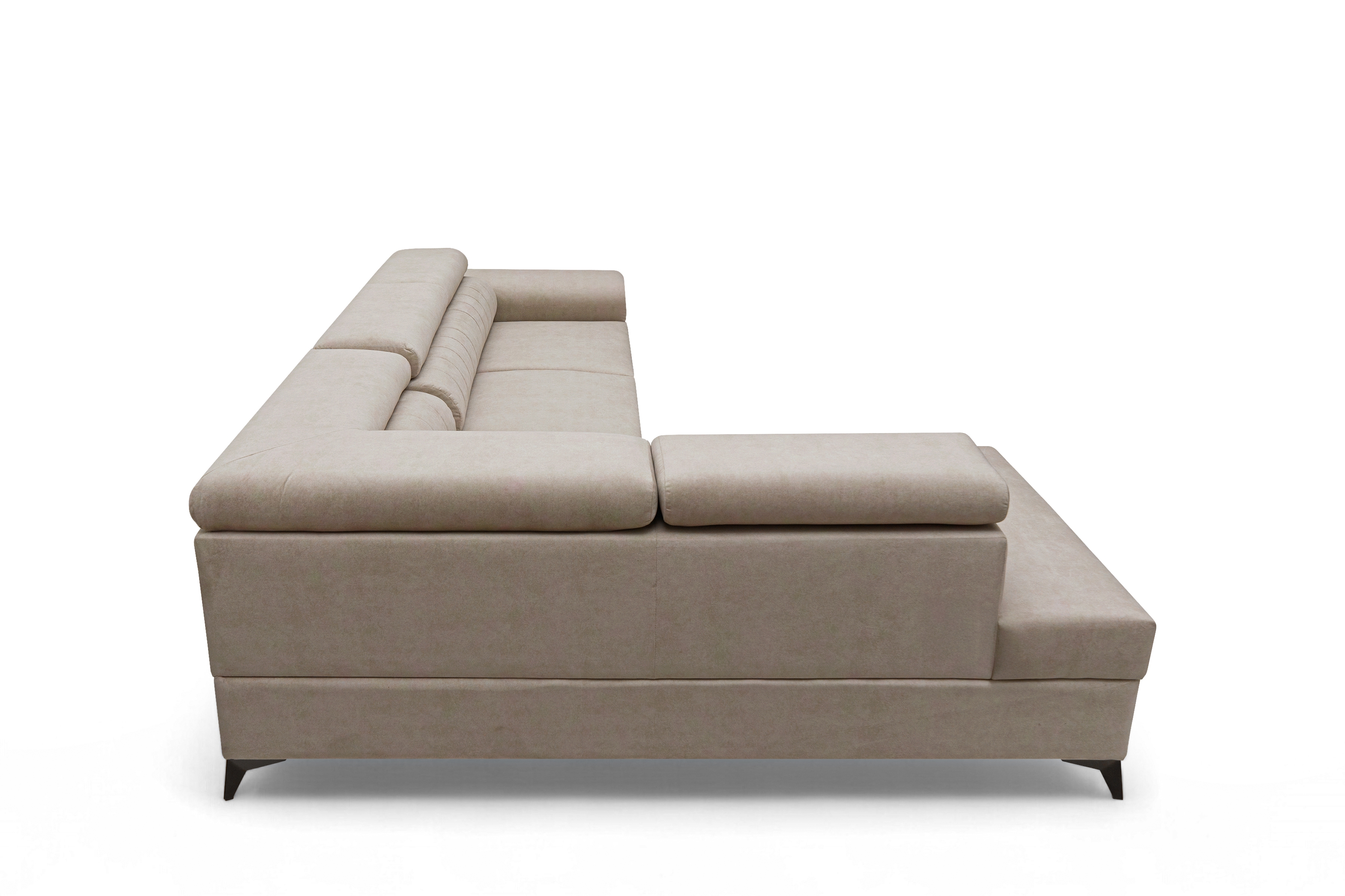 Rohová pohovka Monrose L levá s funkcí spánku - béžový welvet Zetta 291 Rohová sedací souprava Monrose L rozkládací levá - béžová welwet latwoczyszczacy Zetta 291