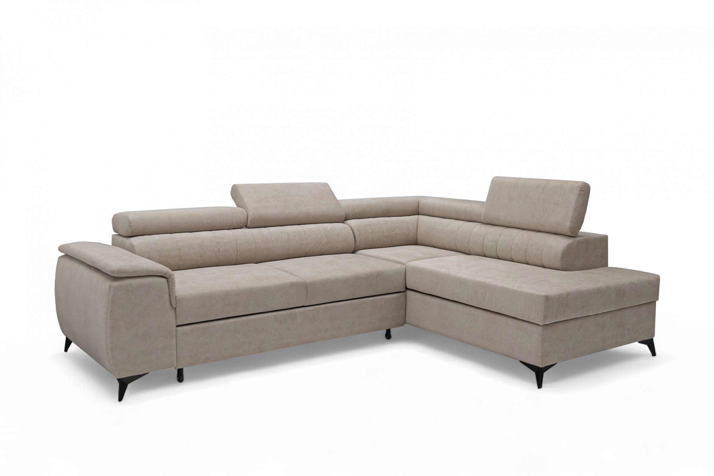 Rohová sedacia súprava Monrose L s funkciou spánku pravá strana - béžový zamat ľahkočistiaci Zetta 291 Rohová sedacia súprava Monrose L s funkciou spánku pravá strana - béžový zamat ľahkočistiaci Zetta 291