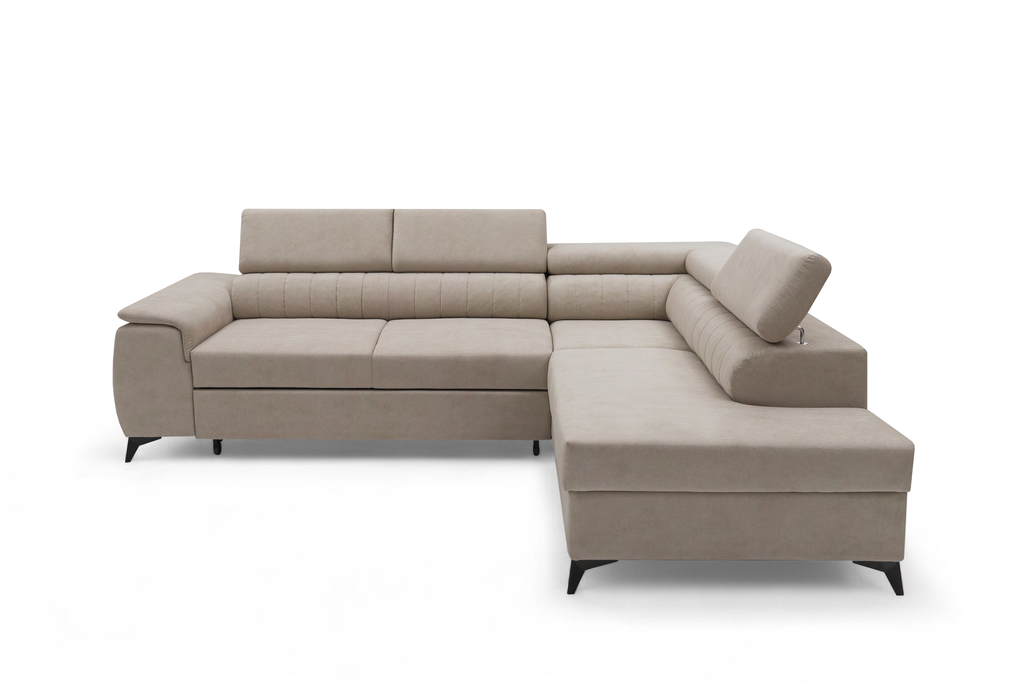 Rohová sedacia súprava Monrose L s funkciou spánku pravá strana - béžový zamat ľahkočistiaci Zetta 291 Rohová sedacia súprava Monrose L s funkciou spánku pravá strana - béžový zamat ľahkočistiaci Zetta 291