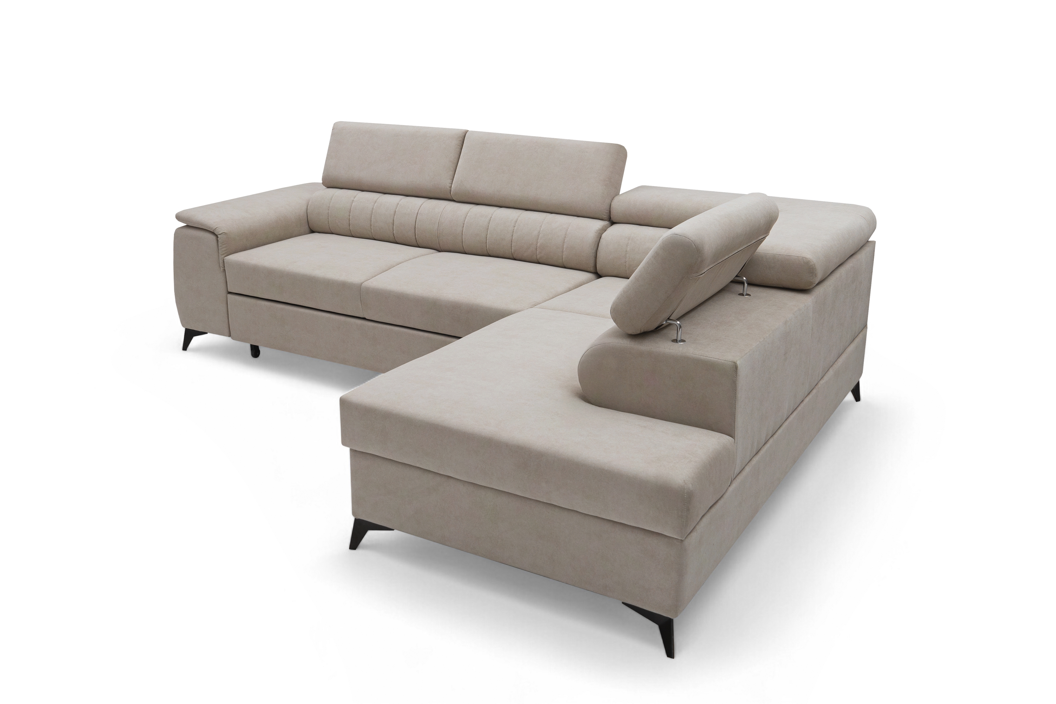 Rohová sedacia súprava Monrose L s funkciou spánku pravá strana - béžový zamat ľahkočistiaci Zetta 291 Rohová sedacia súprava Monrose L s funkciou spánku pravá strana - béžový zamat ľahkočistiaci Zetta 291