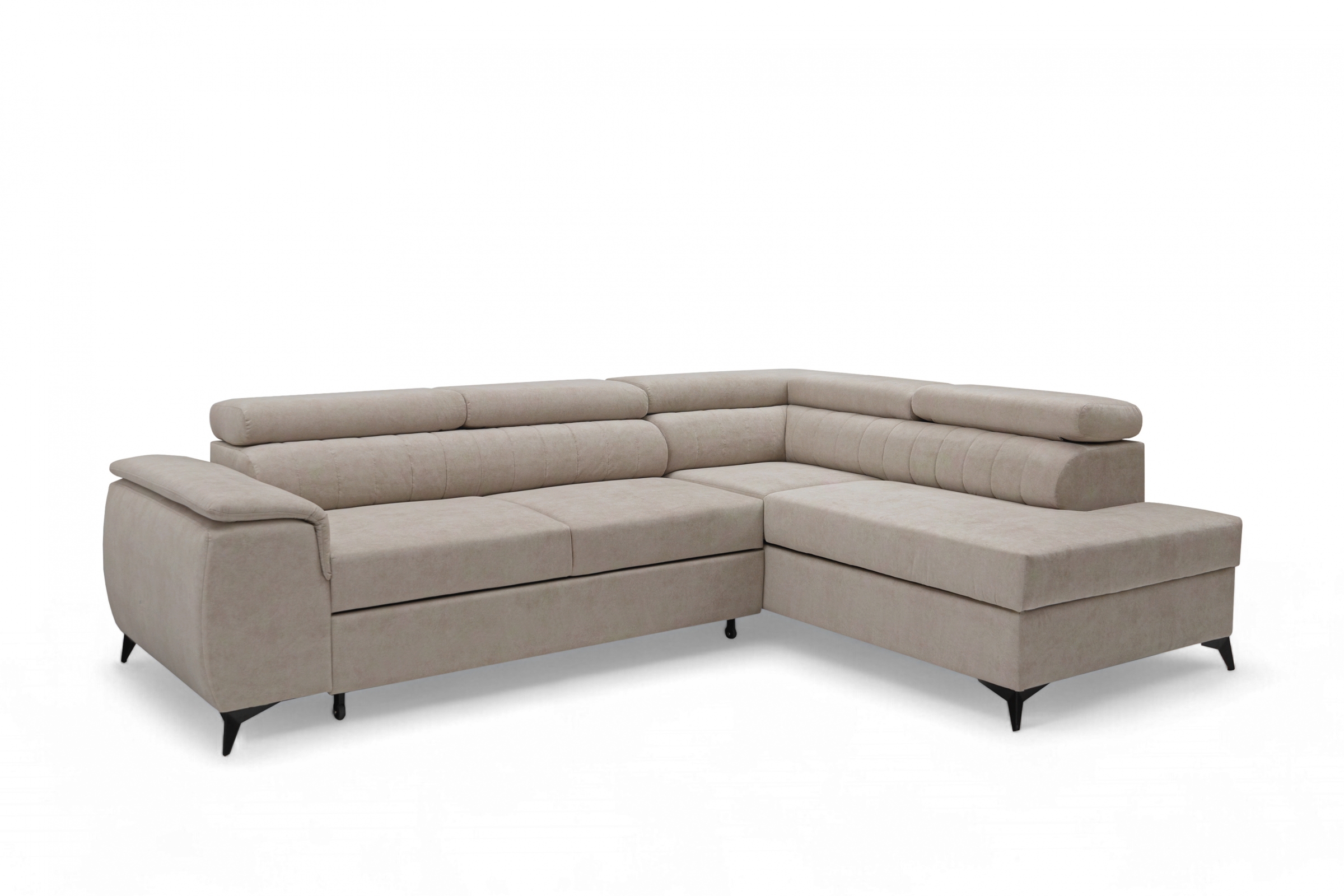 Rohová sedacia súprava Monrose L s funkciou spánku pravá strana - béžový zamat ľahkočistiaci Zetta 291 Rohová sedacia súprava Monrose L s funkciou spánku pravá strana - béžový zamat ľahkočistiaci Zetta 291