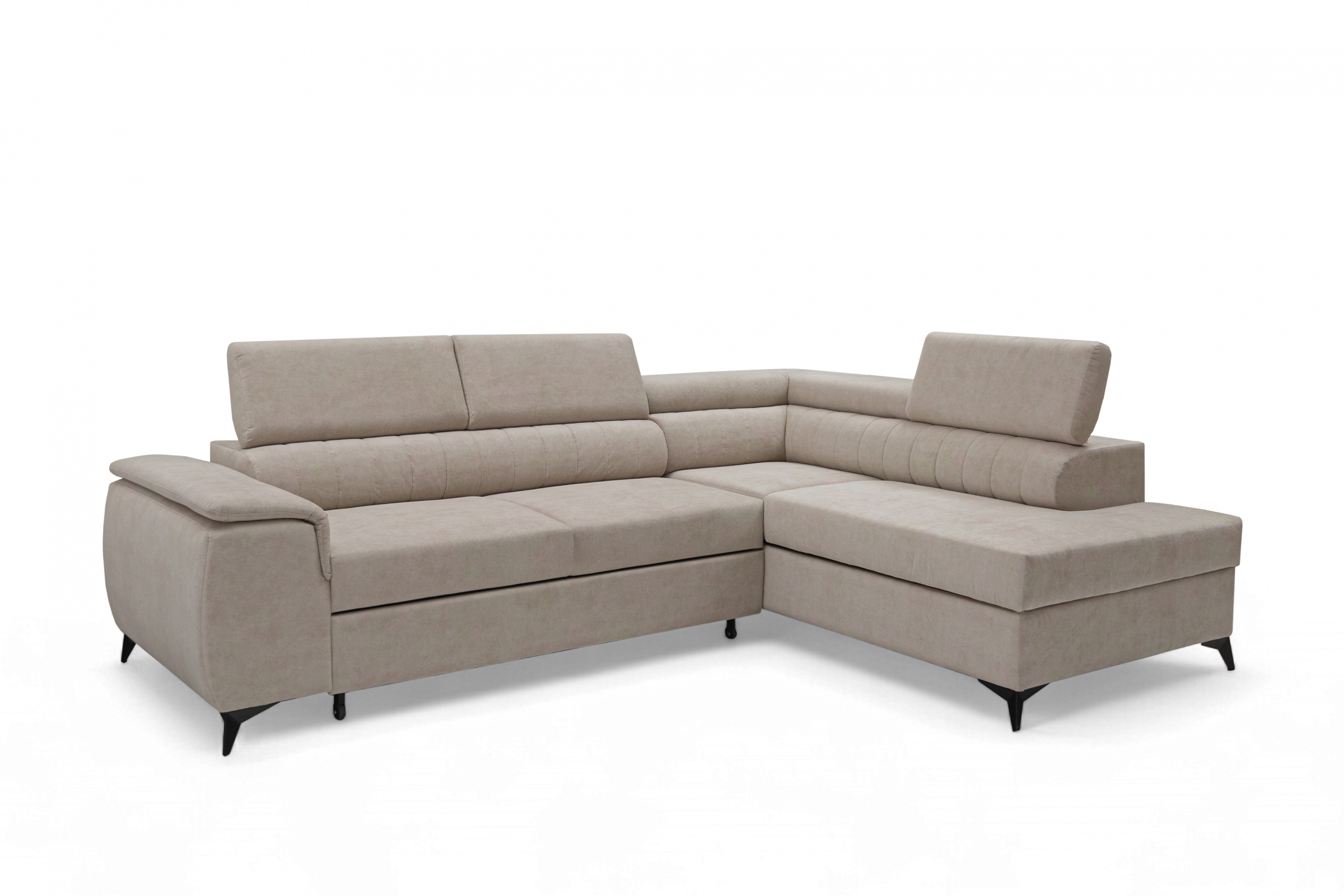 Rohová sedacia súprava Monrose L s funkciou spánku pravá strana - béžový zamat ľahkočistiaci Zetta 291 Rohová sedacia súprava Monrose L s funkciou spánku pravá strana - béžový zamat ľahkočistiaci Zetta 291