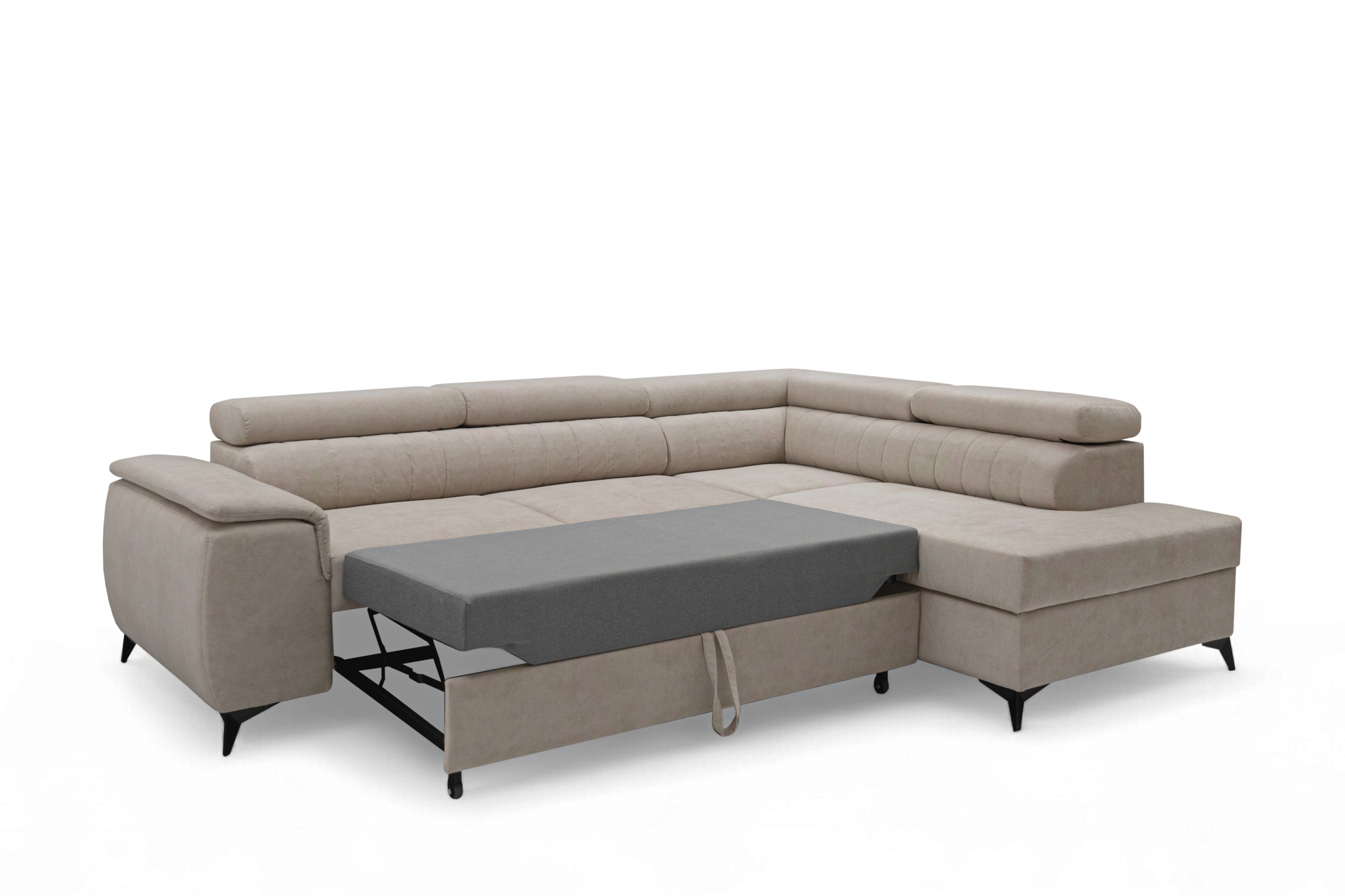 Rohová sedacia súprava Monrose L s funkciou spánku pravá strana - béžový zamat ľahkočistiaci Zetta 291 Rohová sedacia súprava Monrose L s funkciou spánku pravá strana - béžový zamat ľahkočistiaci Zetta 291